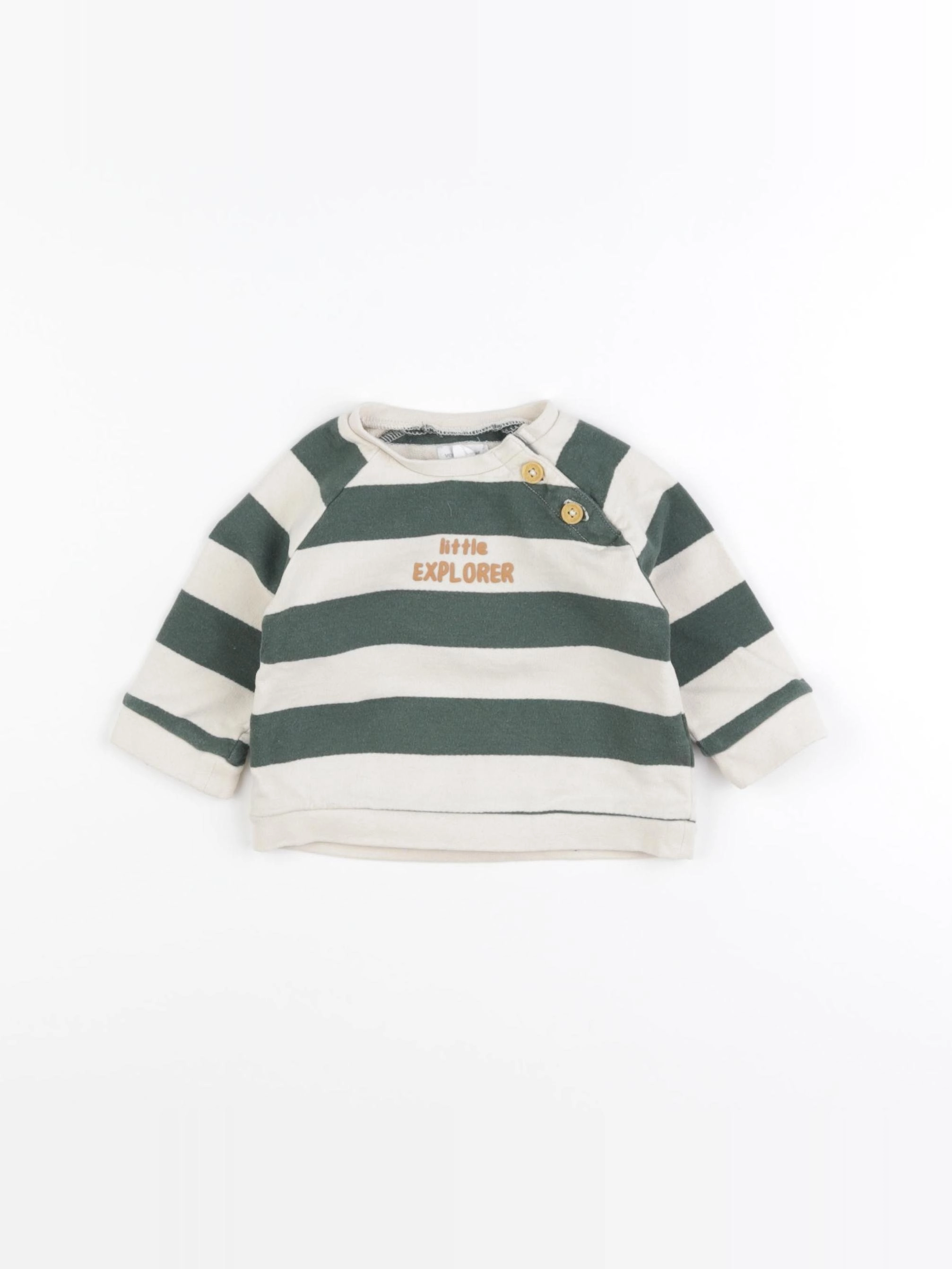 Vertbaudet - sweat vert - 6 mois
