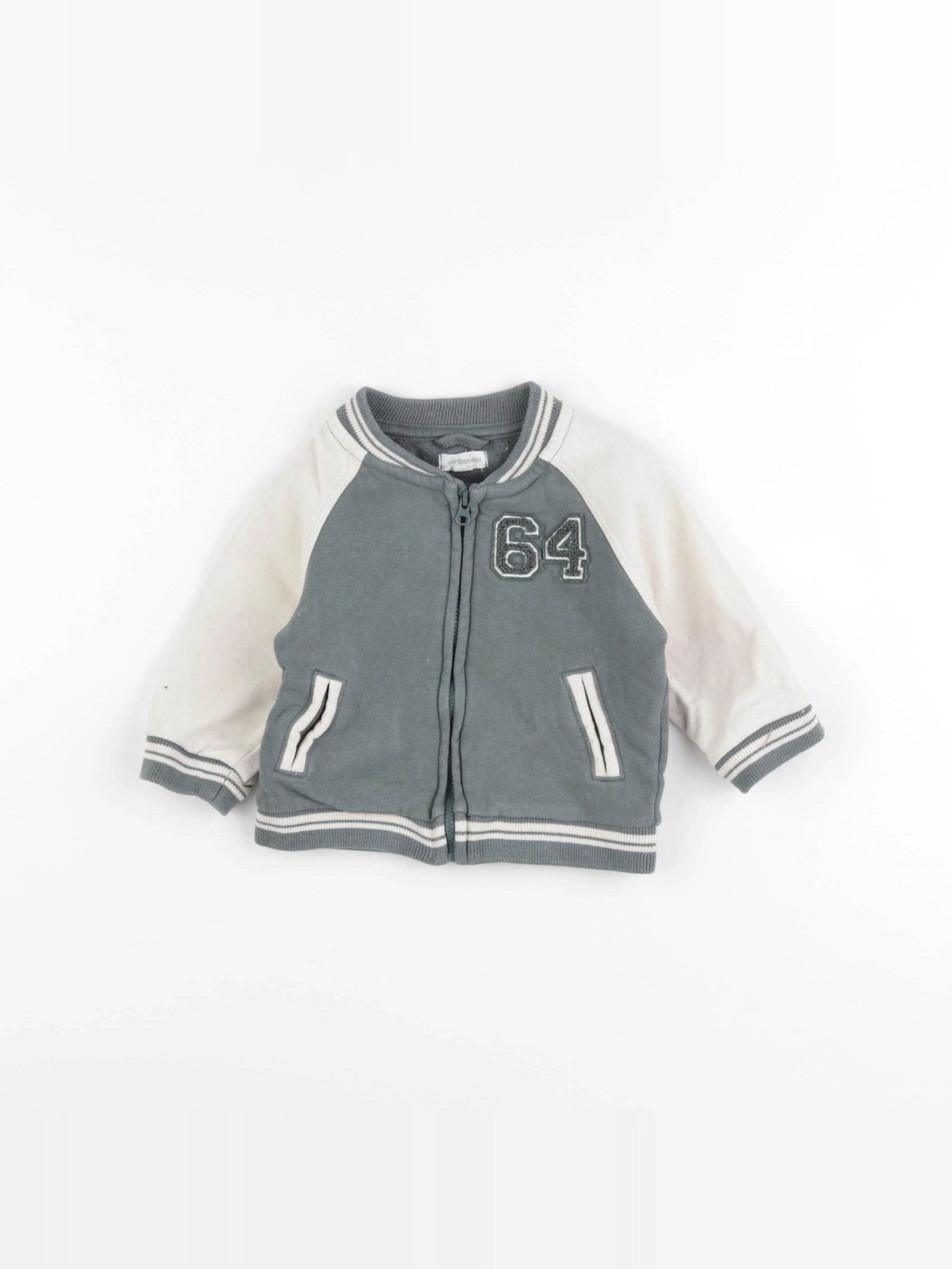 Vertbaudet - sweat vert - 6 mois