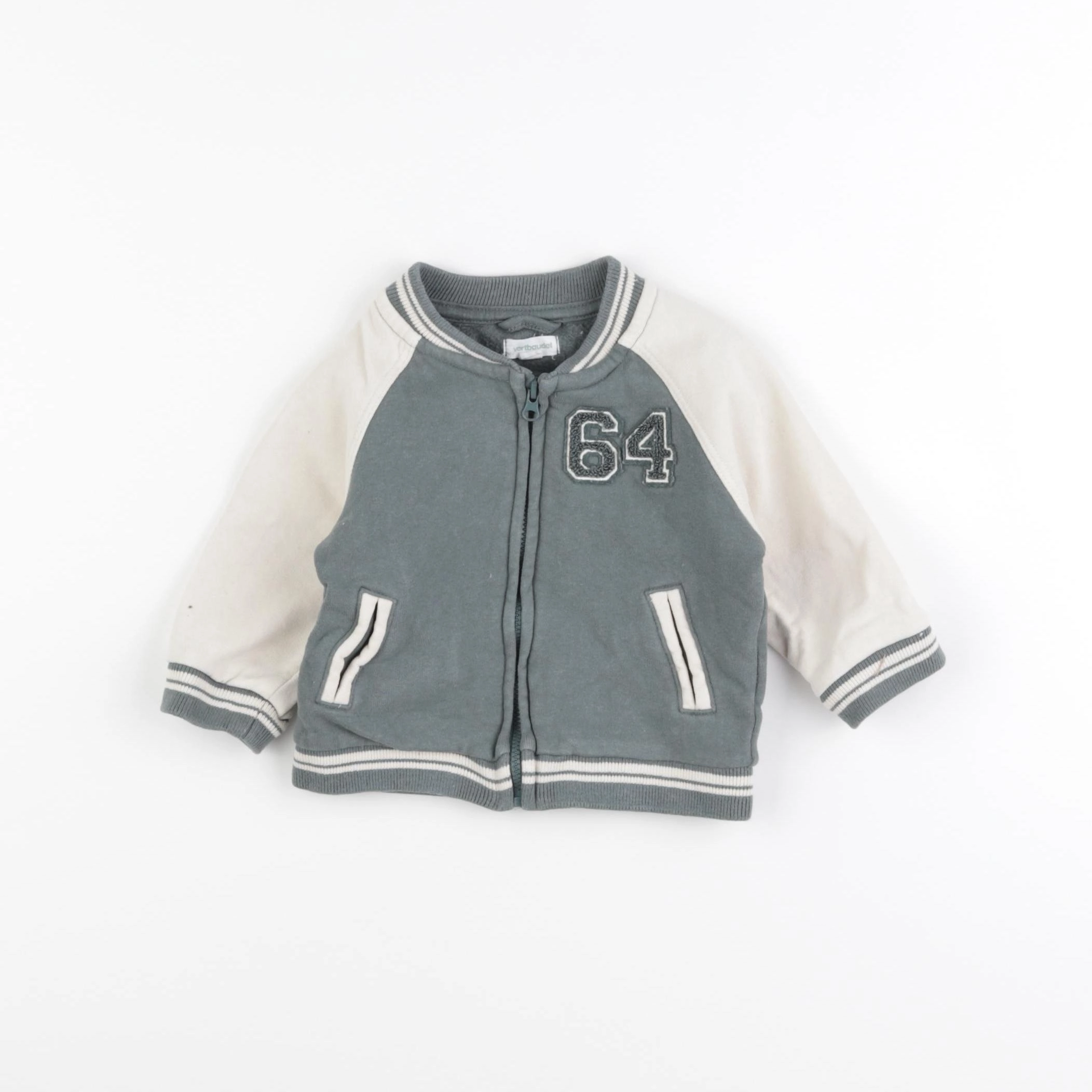Vertbaudet - sweat vert - 6 mois
