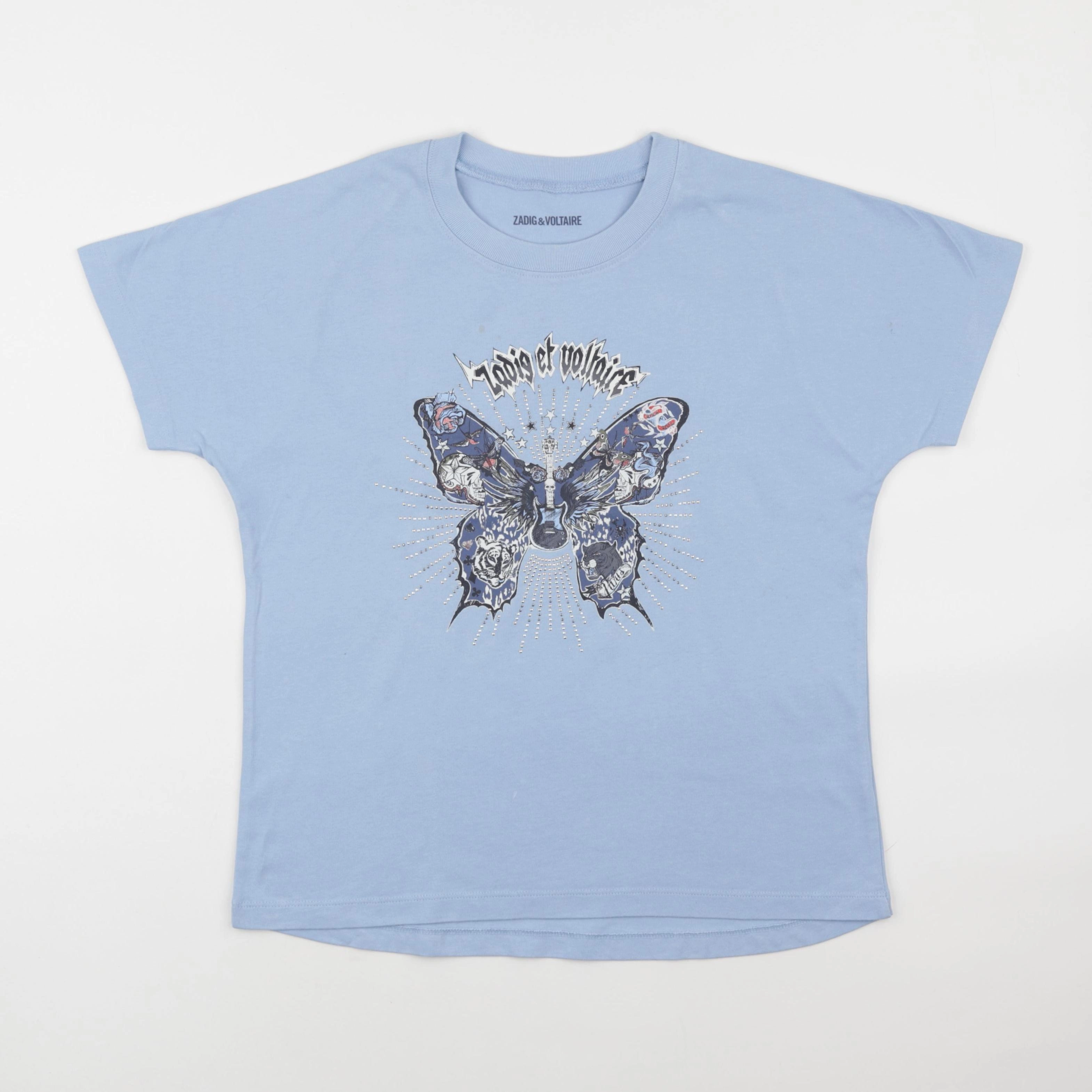 Zadig & Voltaire - tee-shirt bleu - 14 ans
