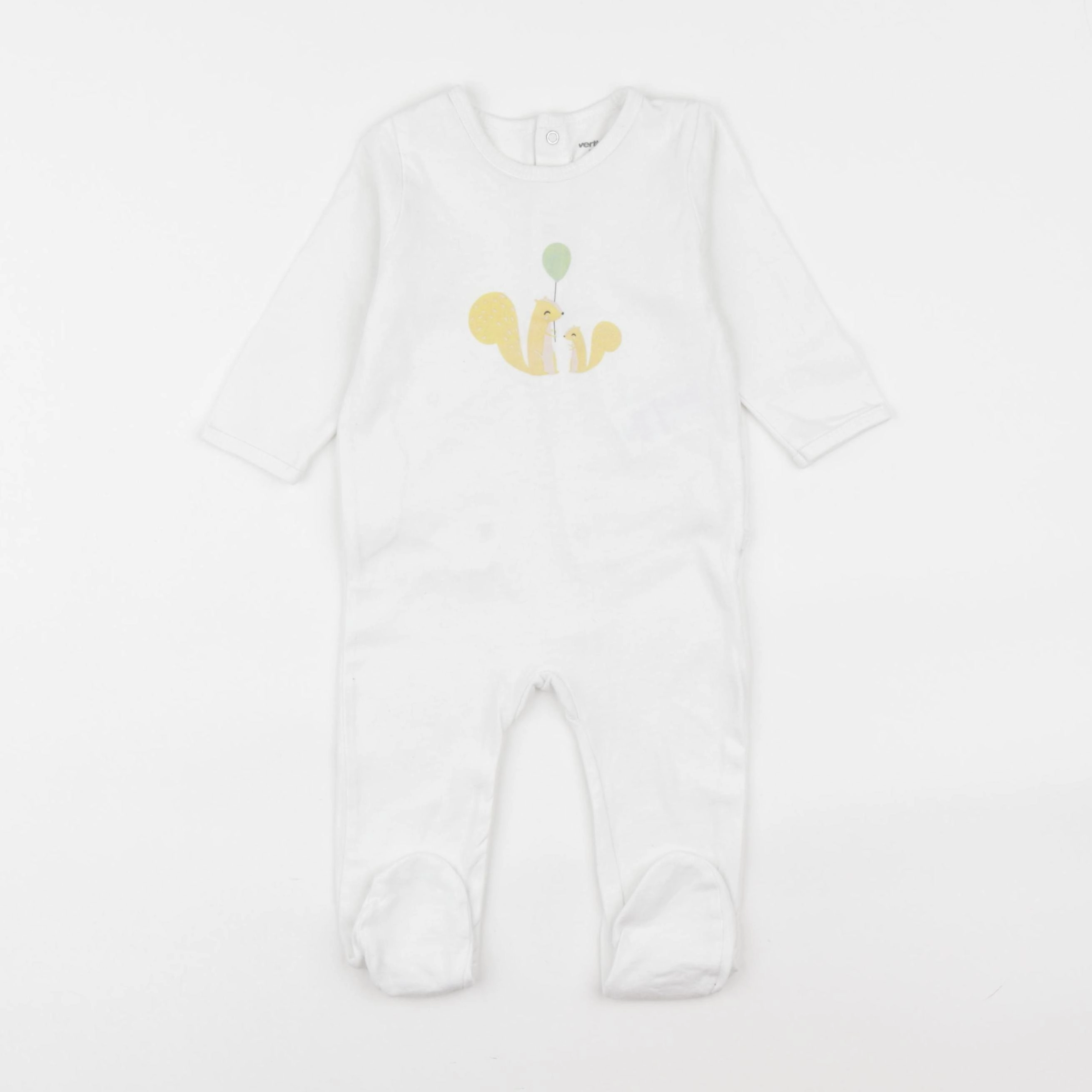 Vertbaudet - pyjama coton blanc - 9 mois