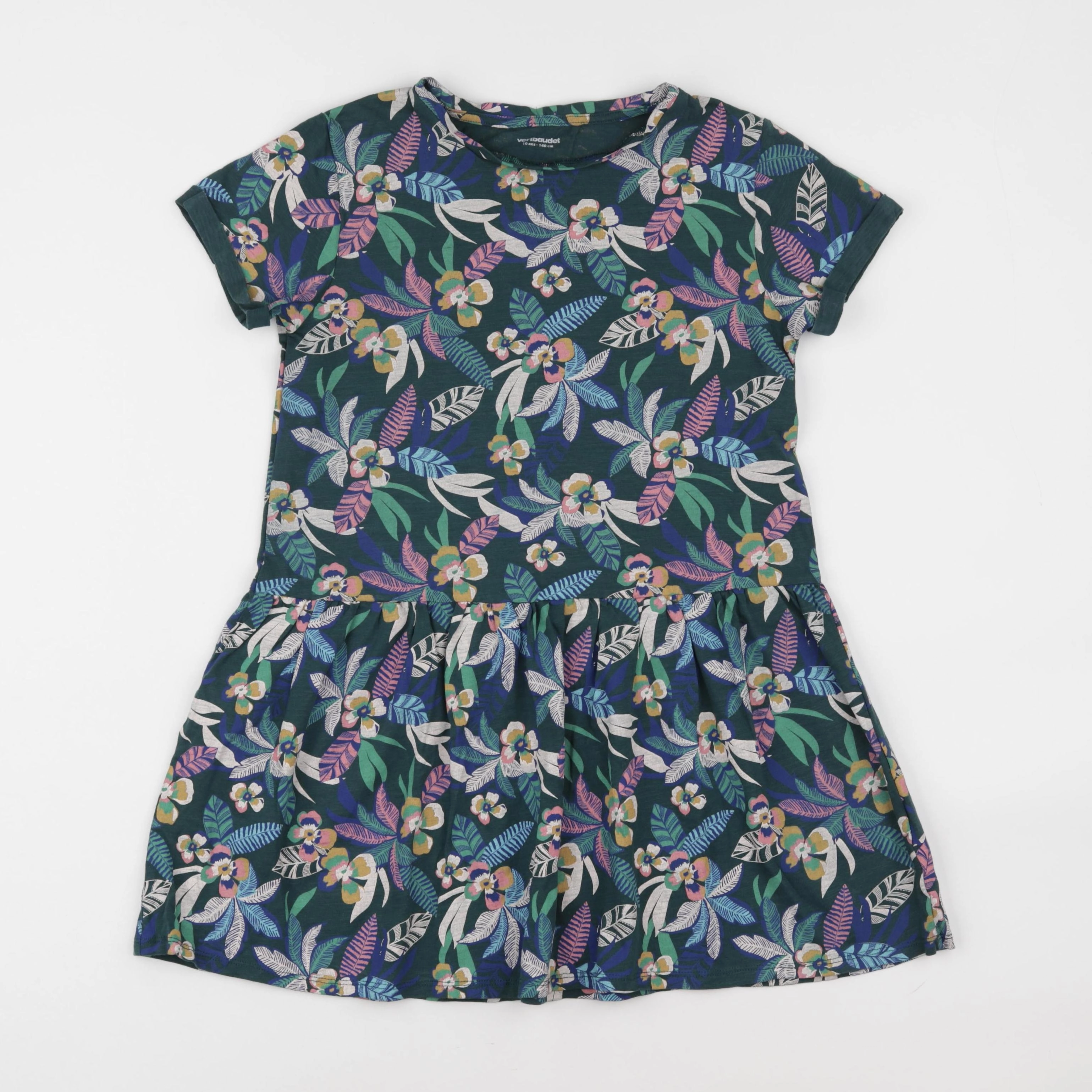 Vertbaudet - robe vert - 10 ans
