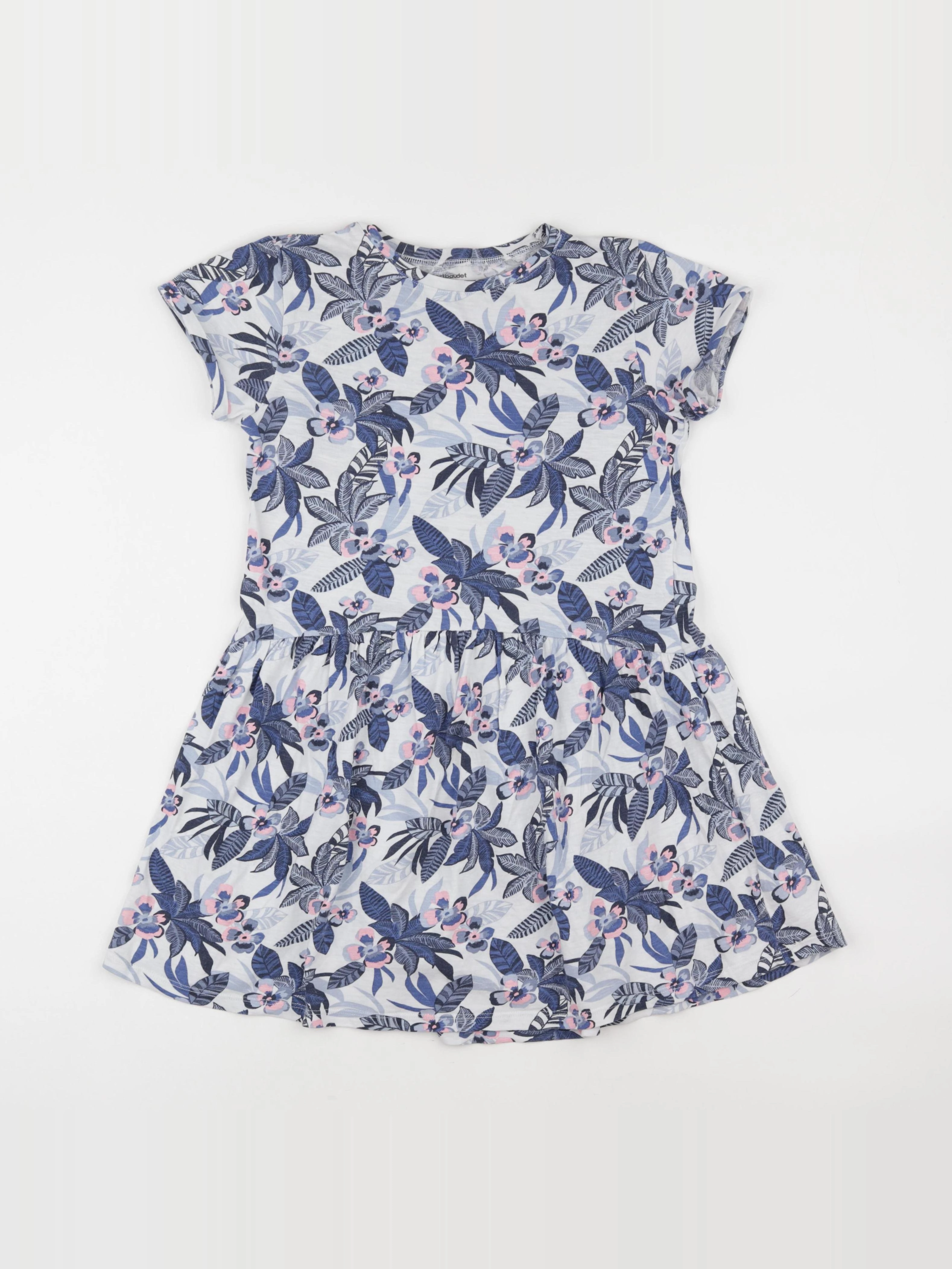 Vertbaudet - robe blanc, bleu - 10 ans