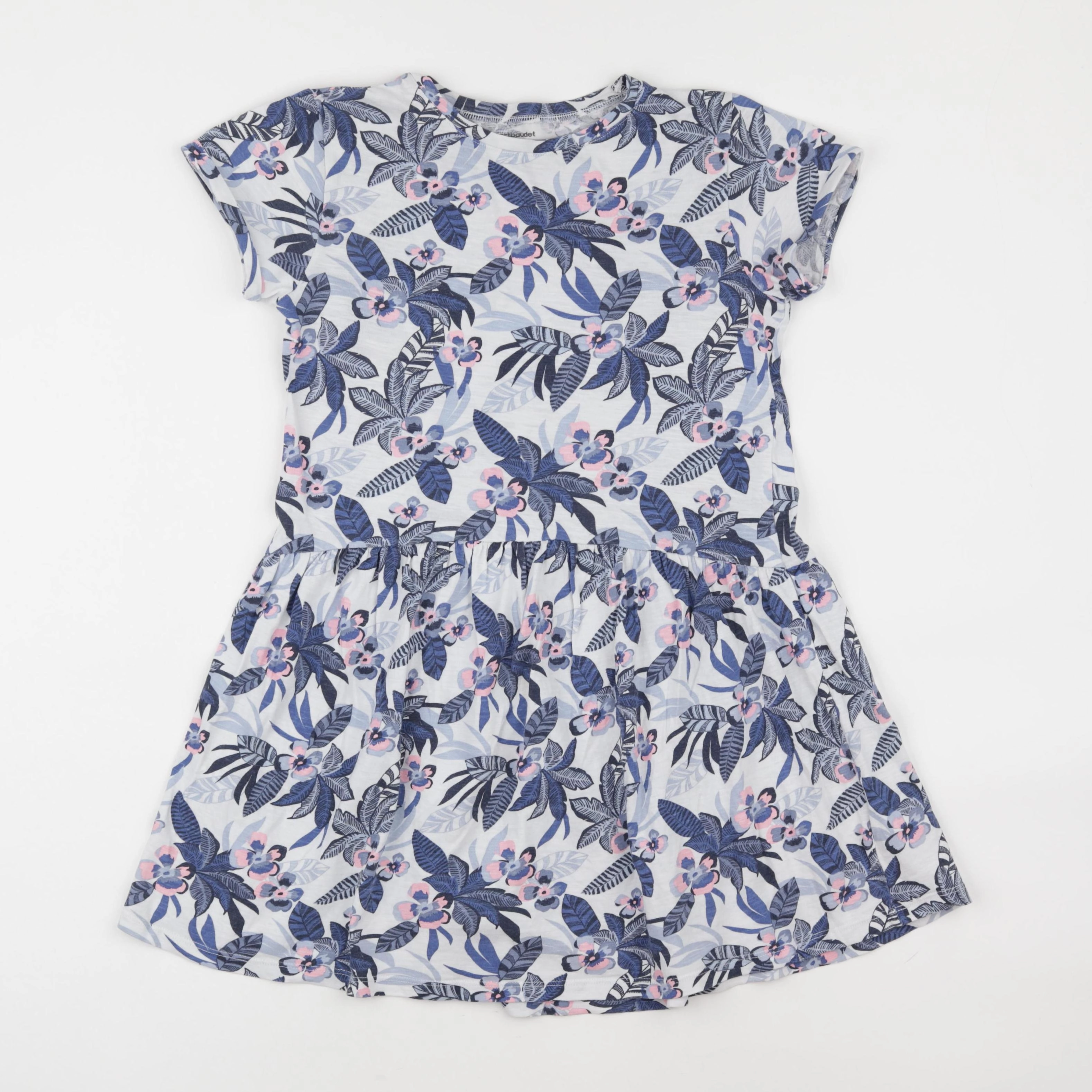 Vertbaudet - robe blanc, bleu - 10 ans