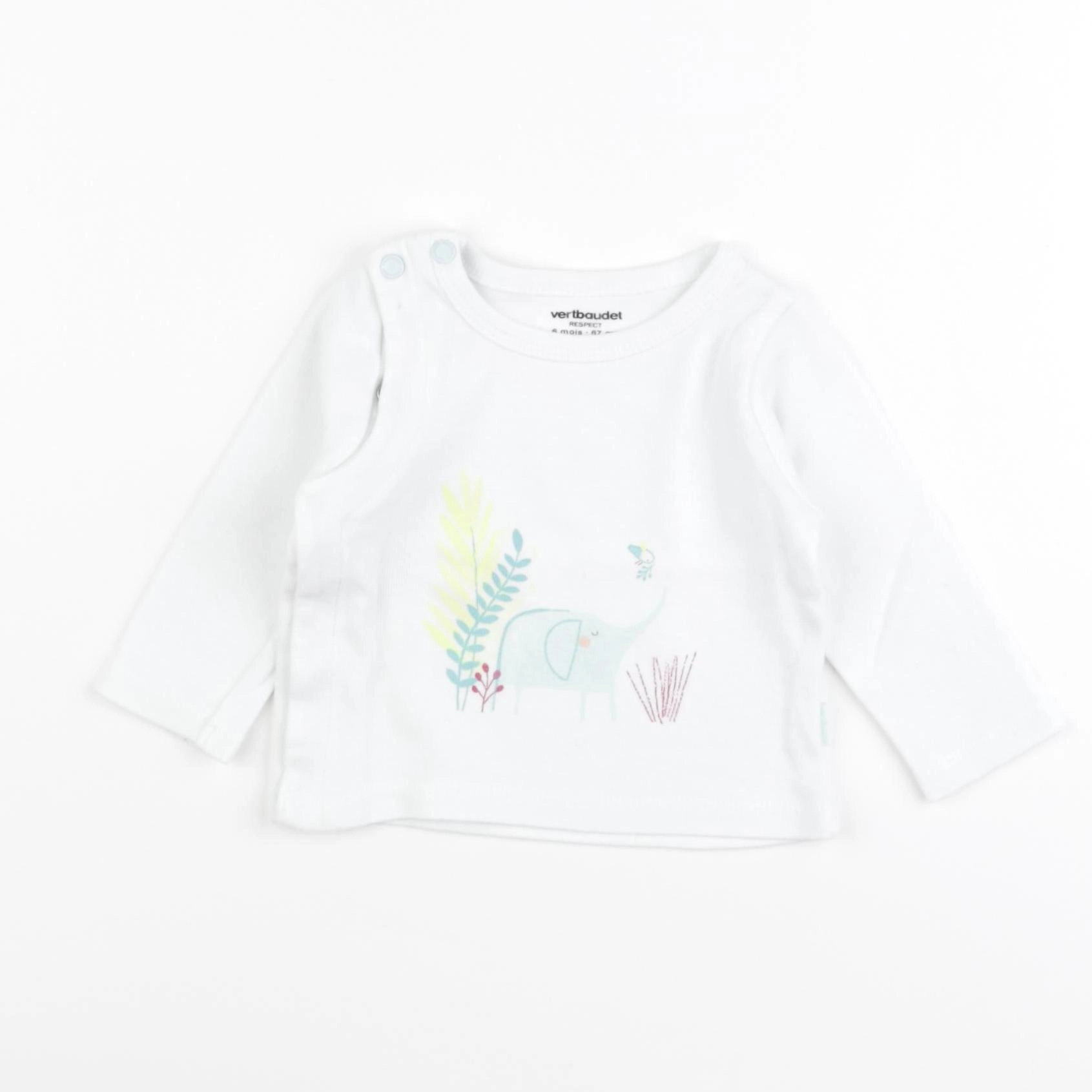 Vertbaudet - tee-shirt multicolore - 6 mois