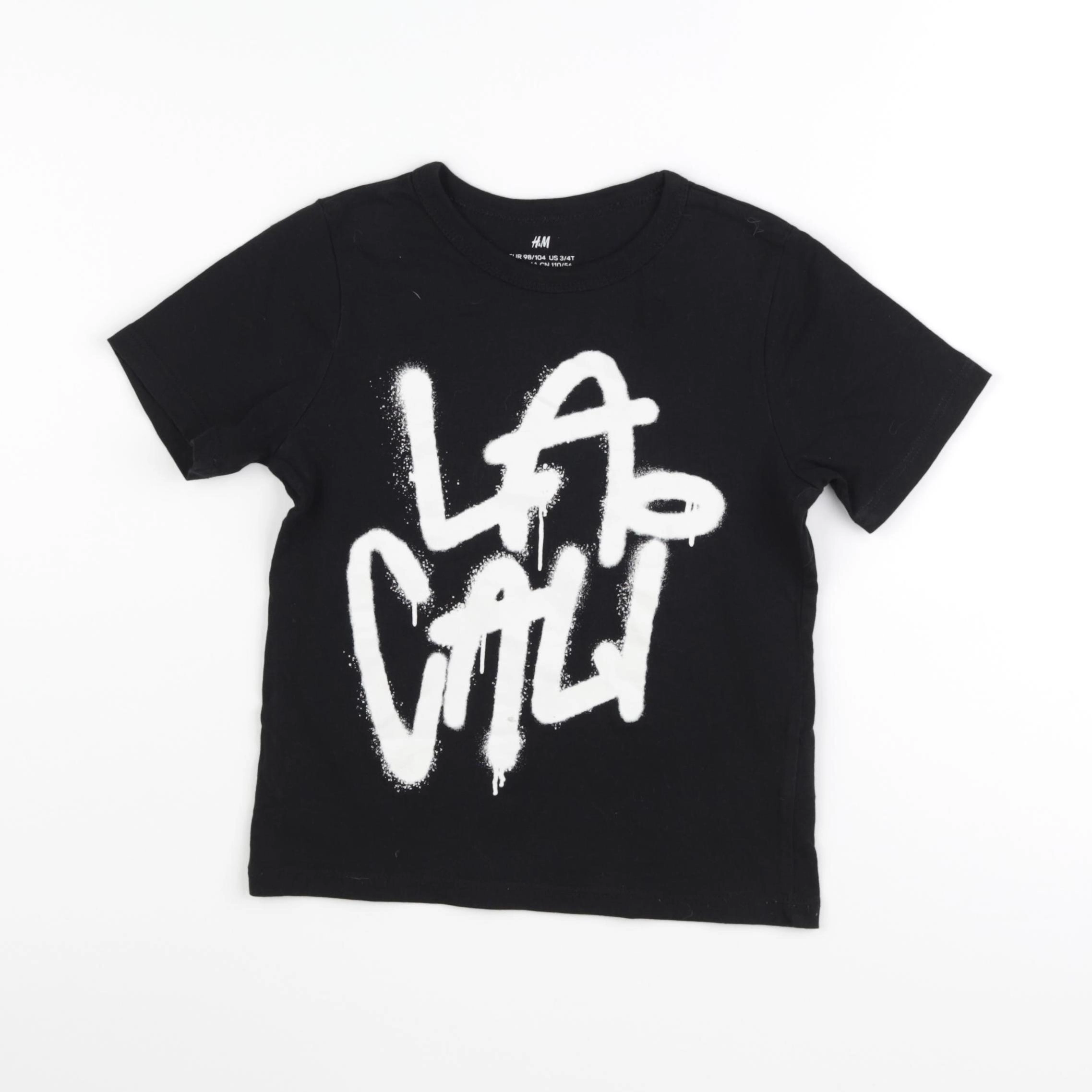 H&M - tee-shirt noir - 2/4 ans