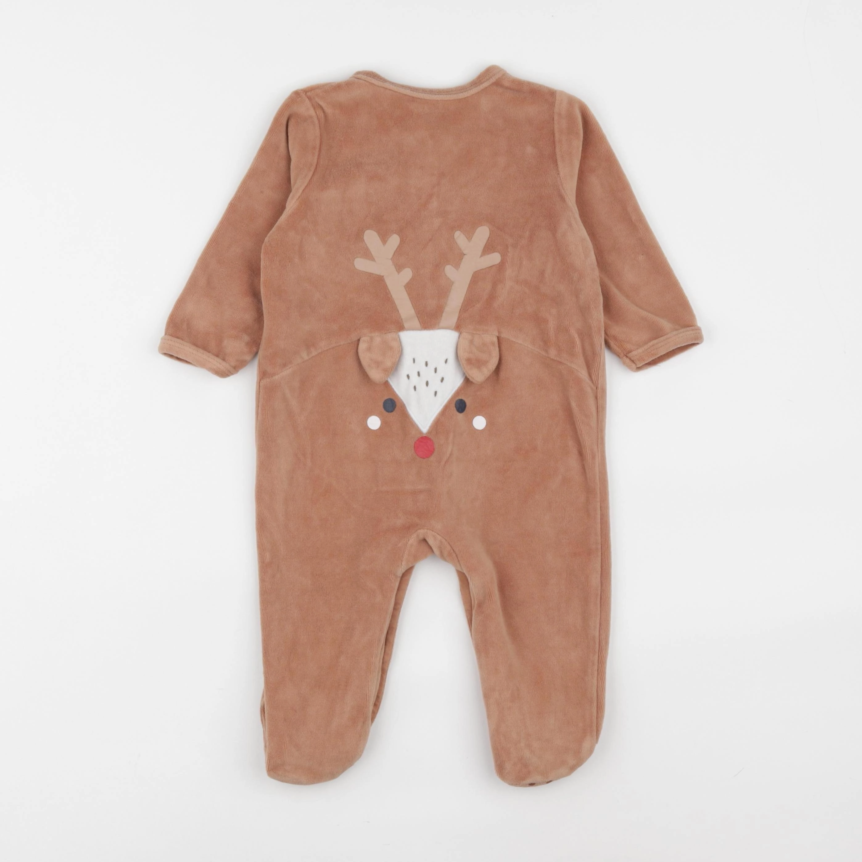 Vertbaudet - pyjama velours marron - 12 mois