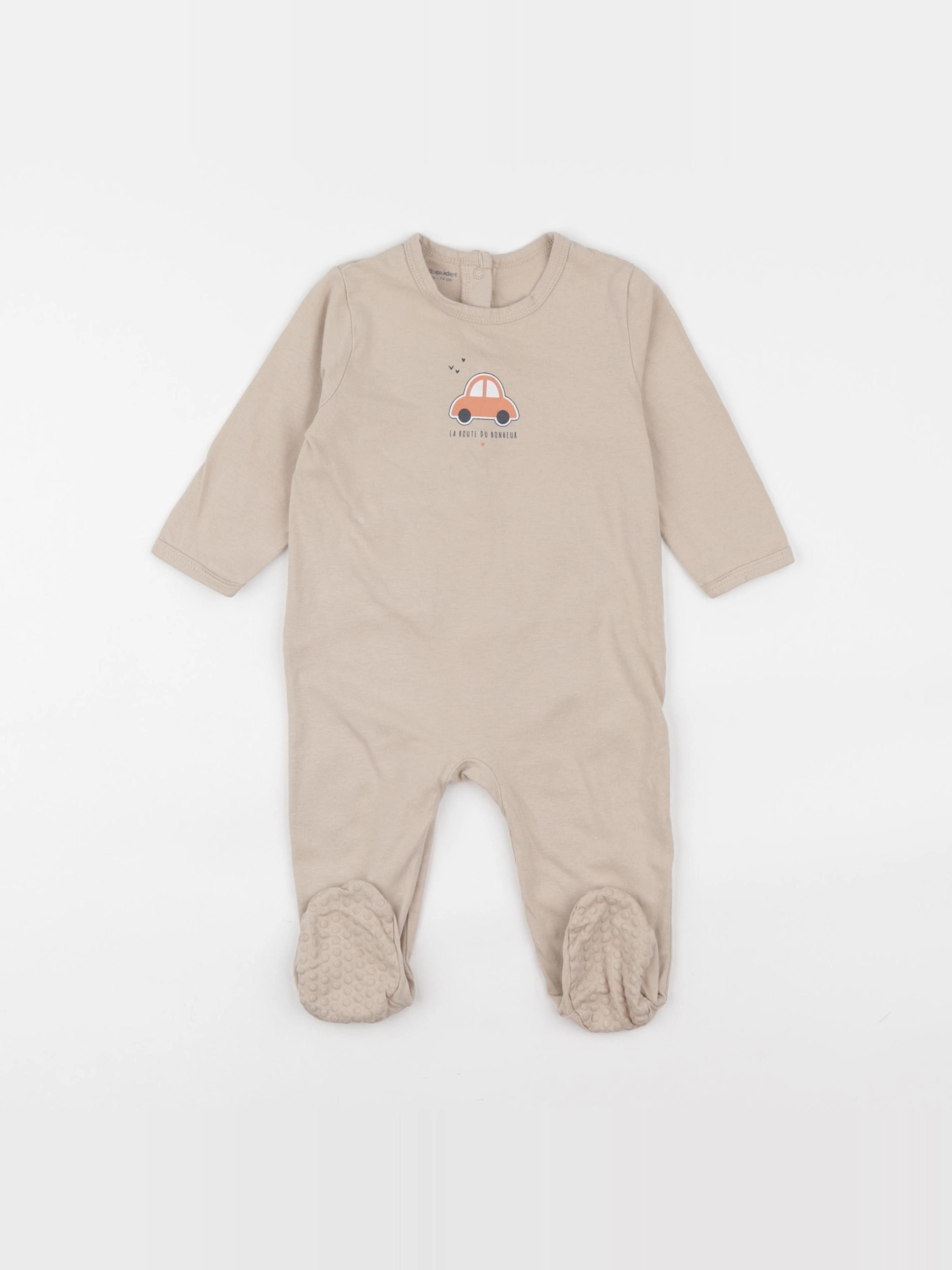 Vertbaudet - pyjama coton beige - 12 mois