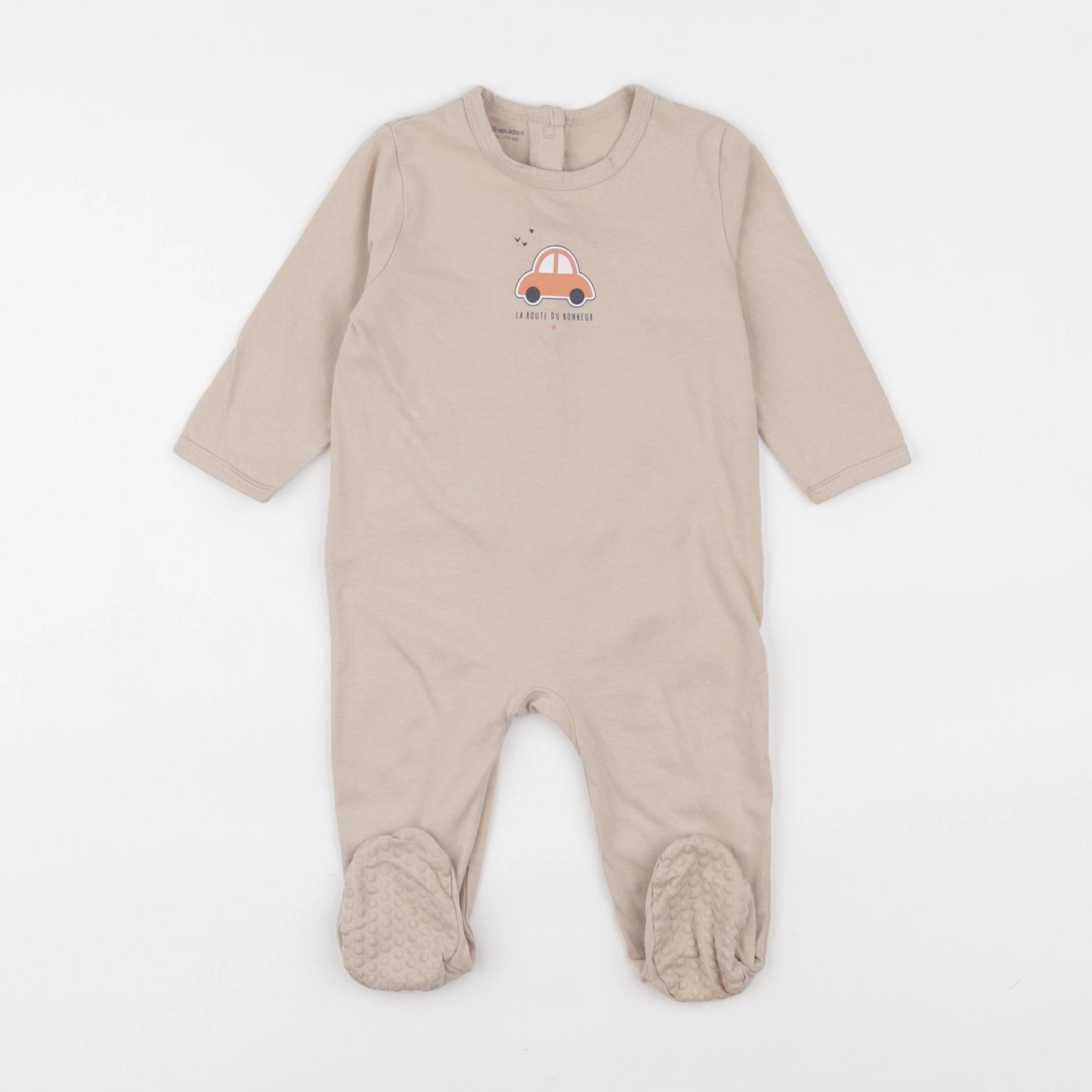 Vertbaudet - pyjama coton beige - 12 mois
