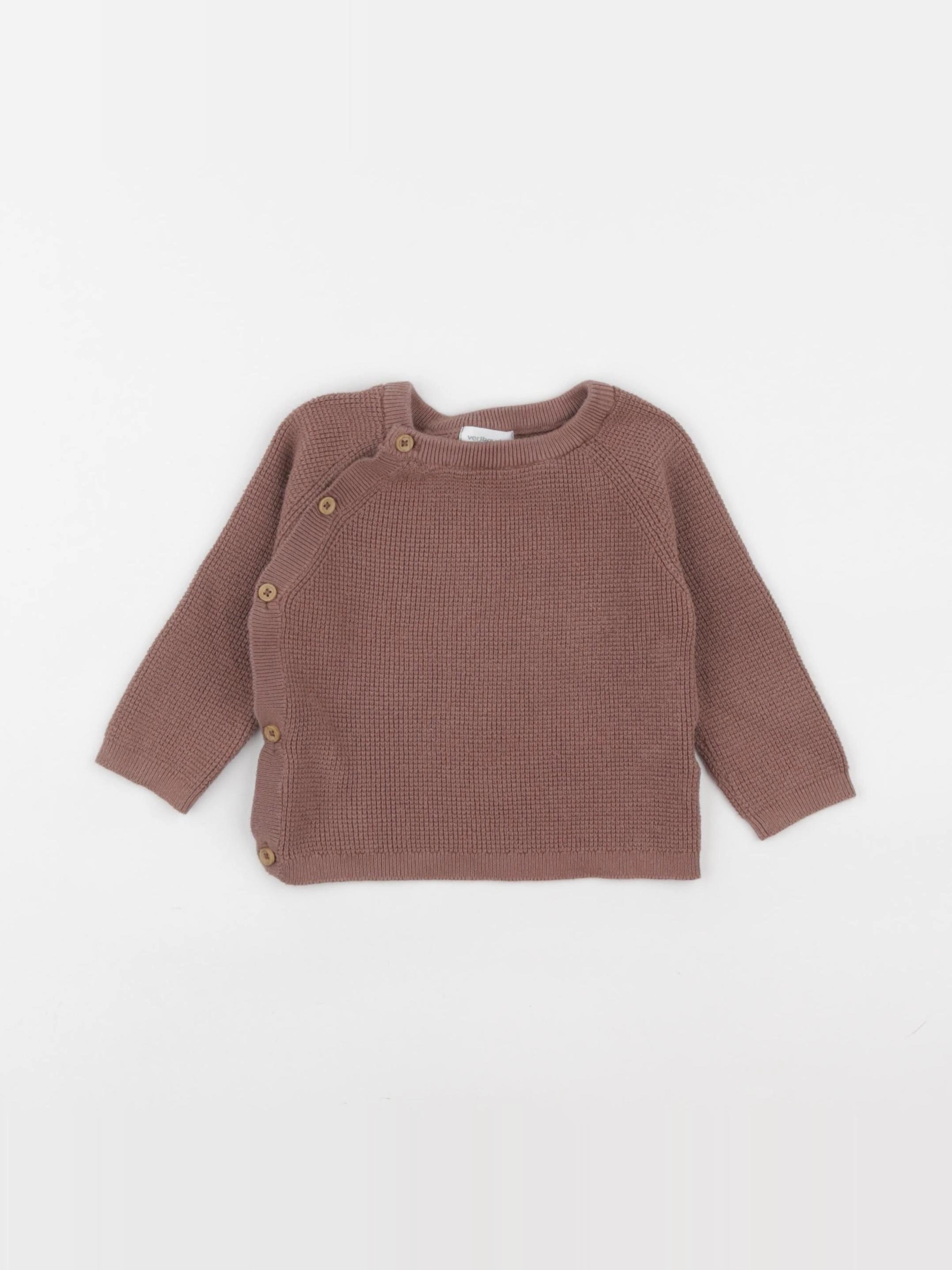 Vertbaudet - pull marron - 12 mois