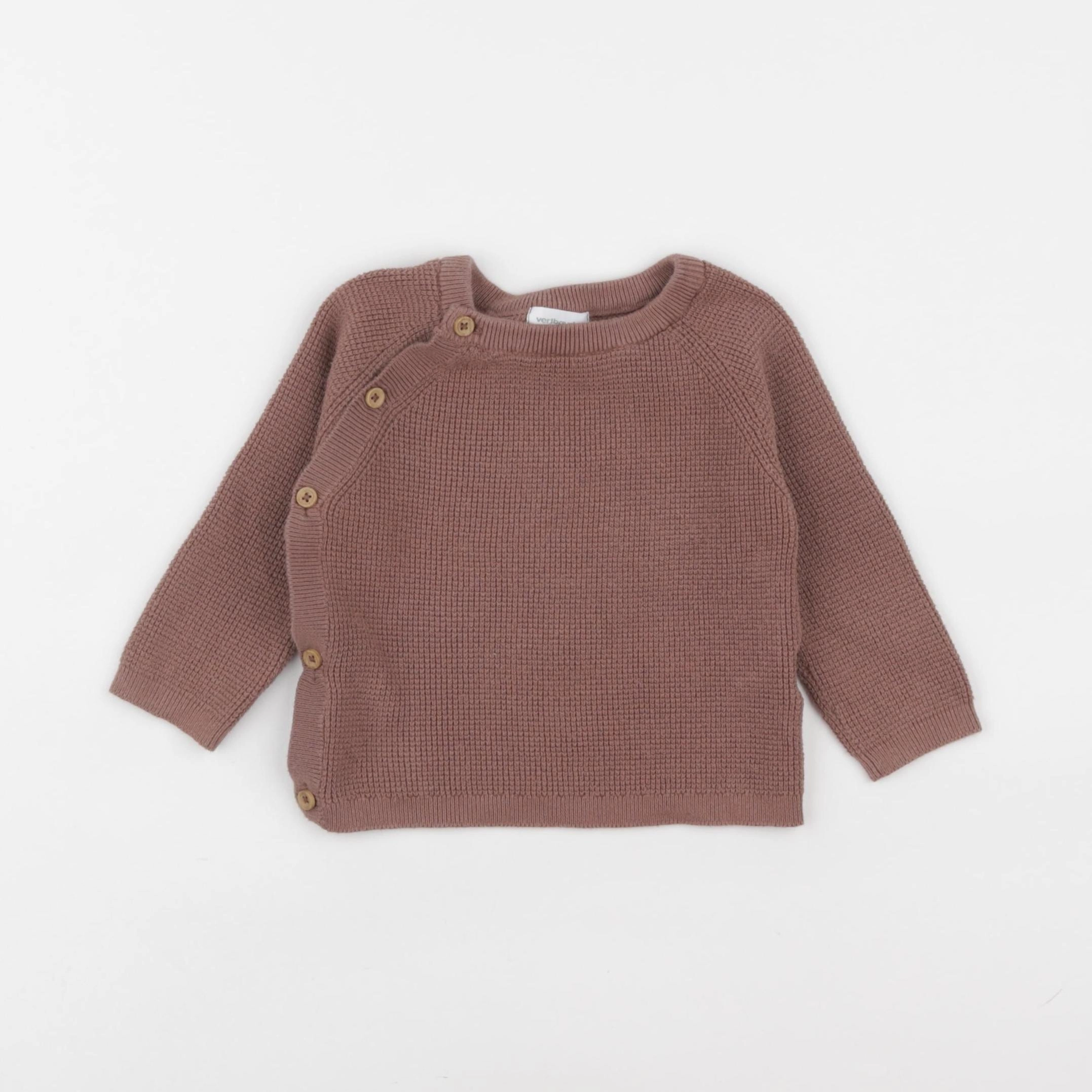 Vertbaudet - pull marron - 12 mois