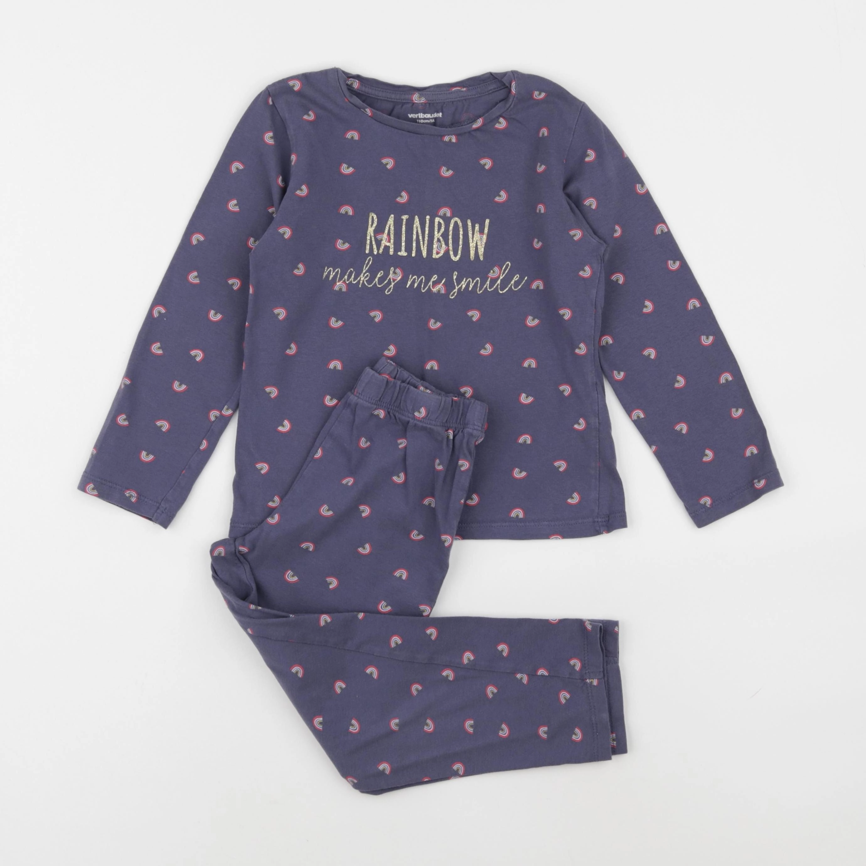 Vertbaudet - pyjama coton violet - 5 ans