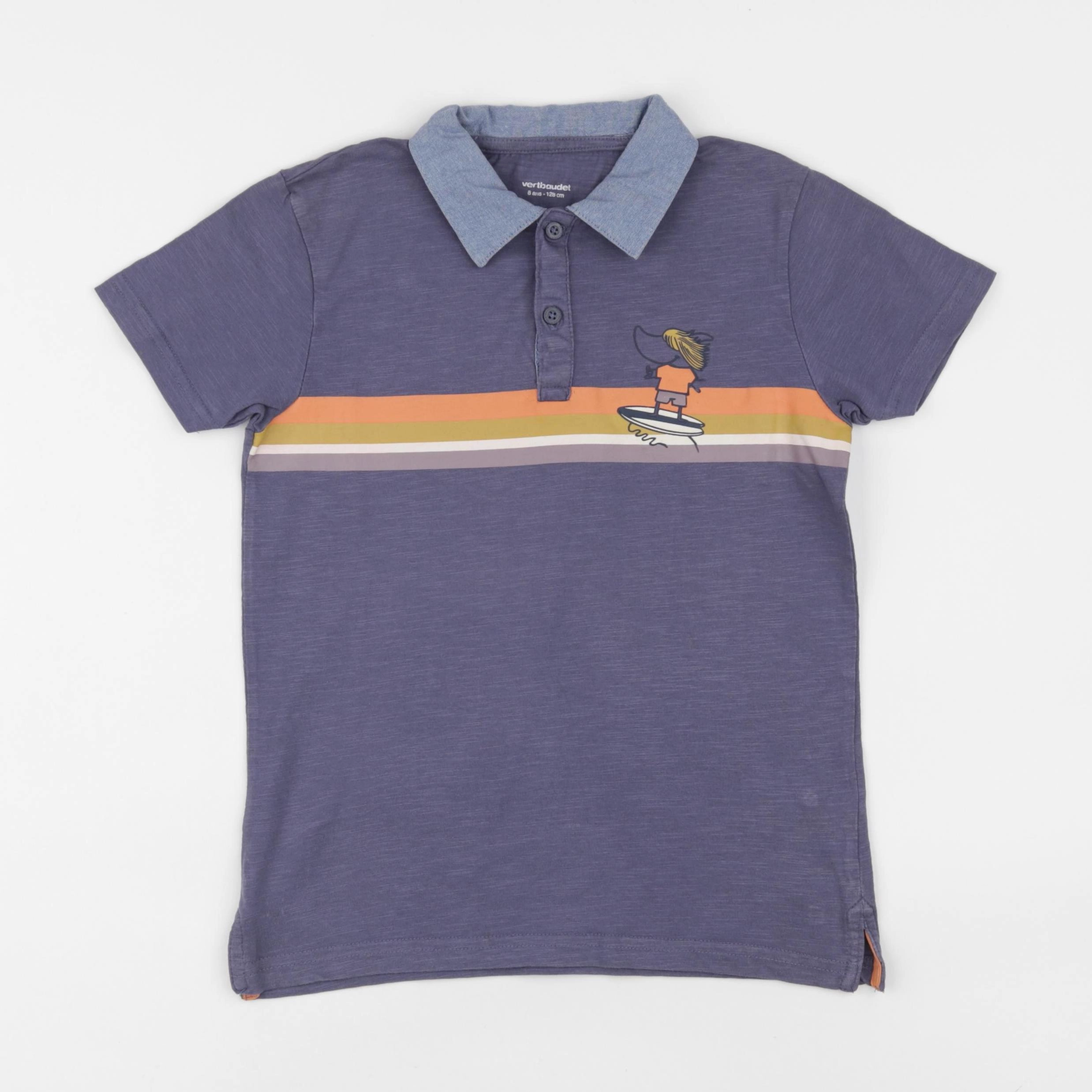 Vertbaudet - polo multicolore - 8 ans