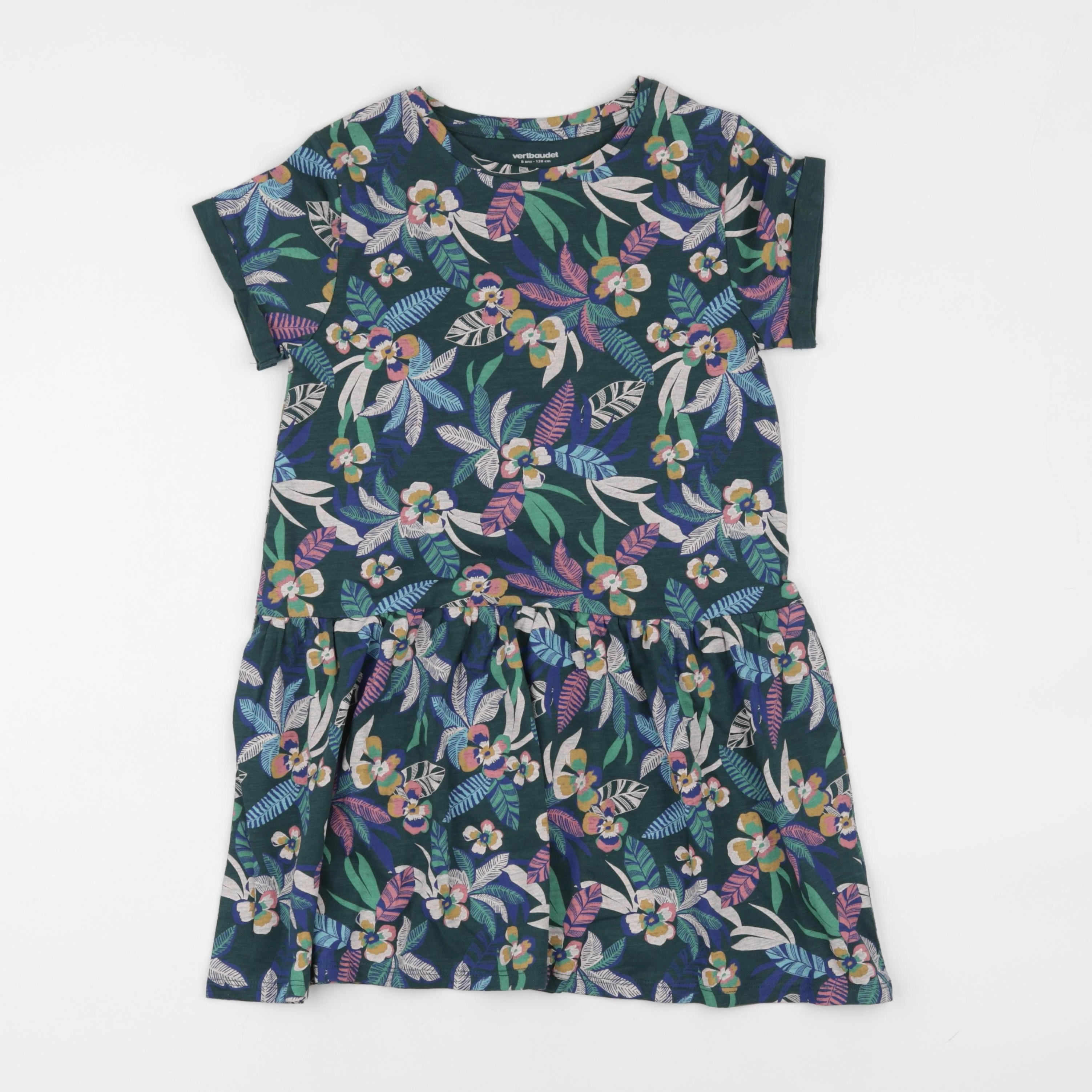 Vertbaudet - robe multicolore - 8 ans