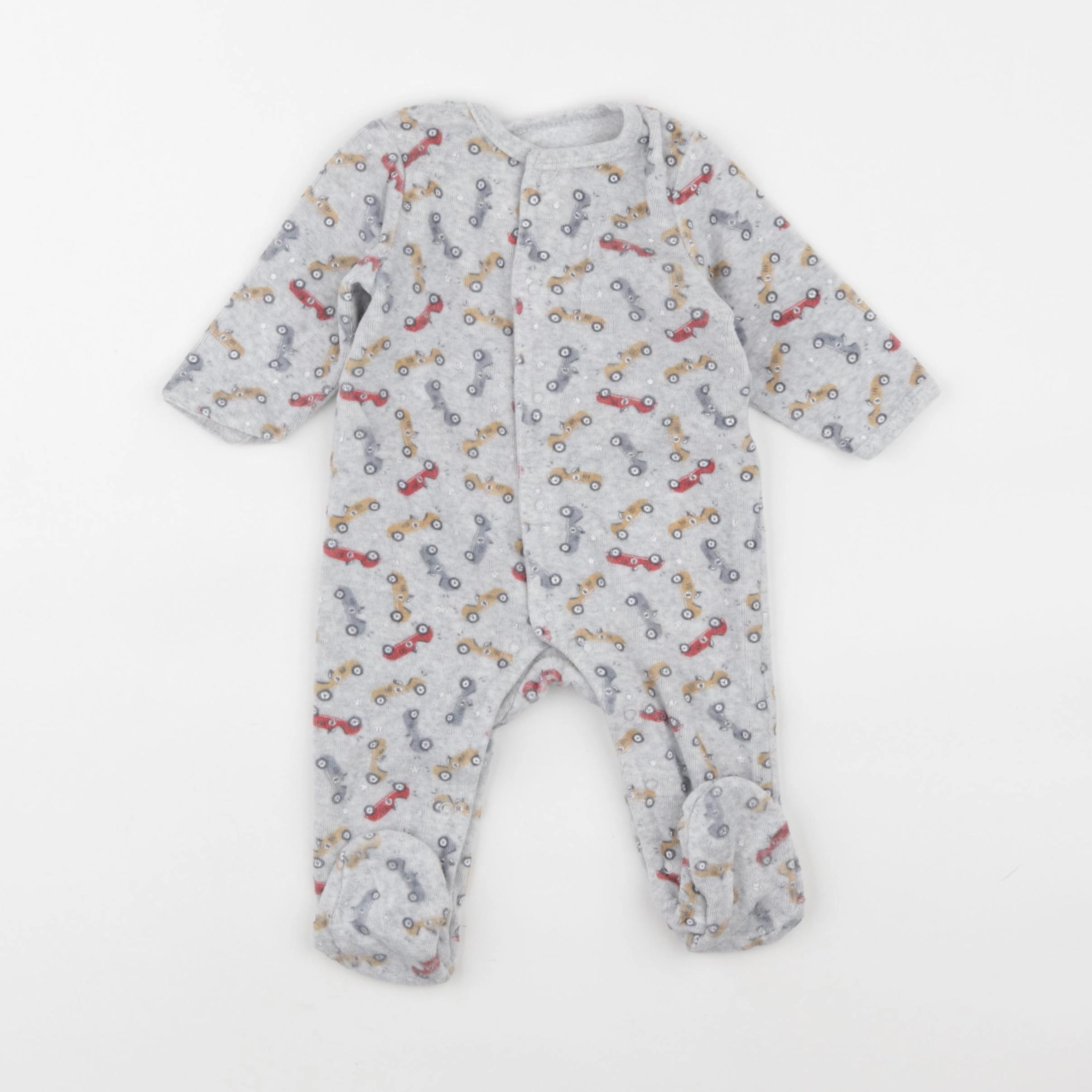 Vertbaudet - pyjama velours gris - 6 mois