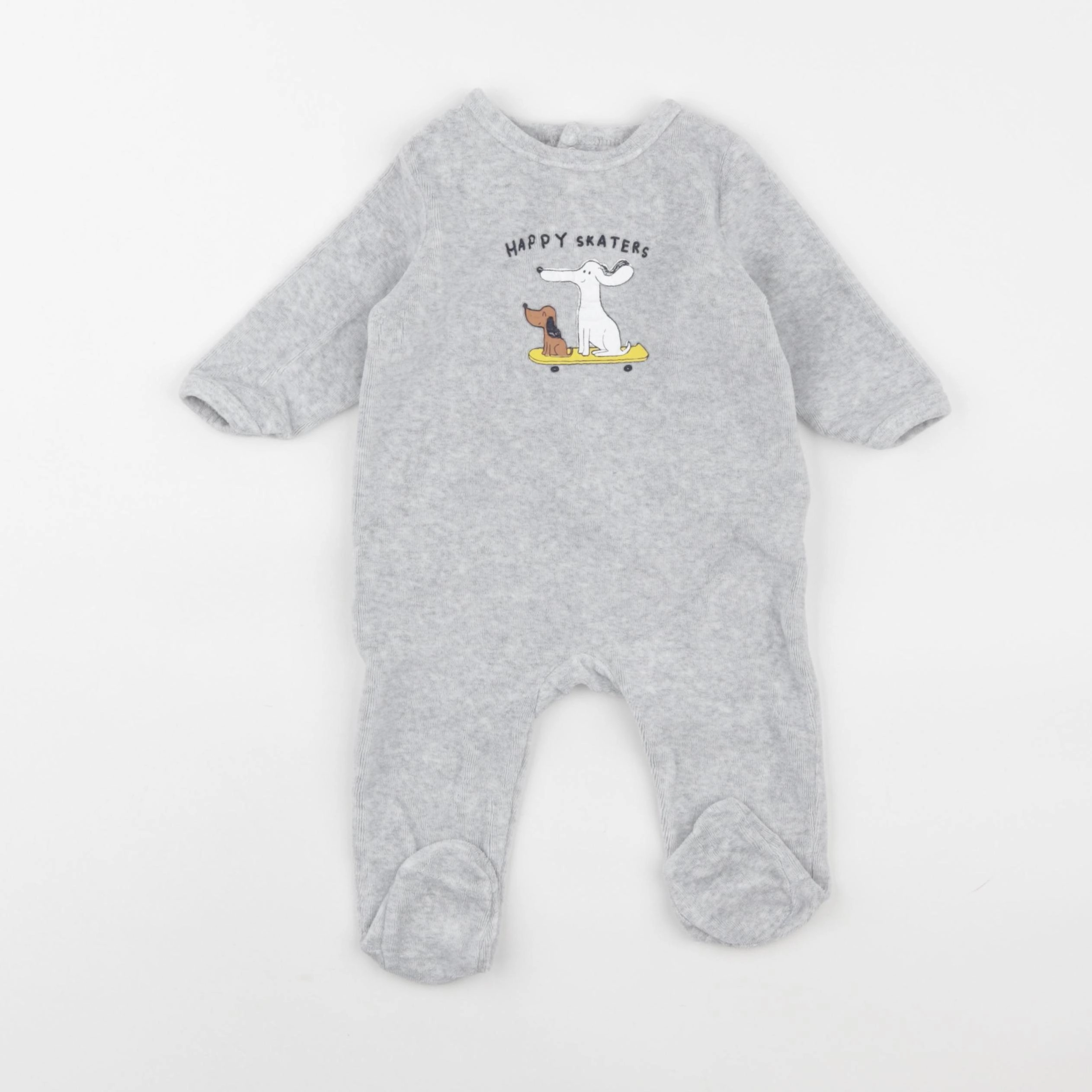 Vertbaudet - pyjama velours gris - 6 mois