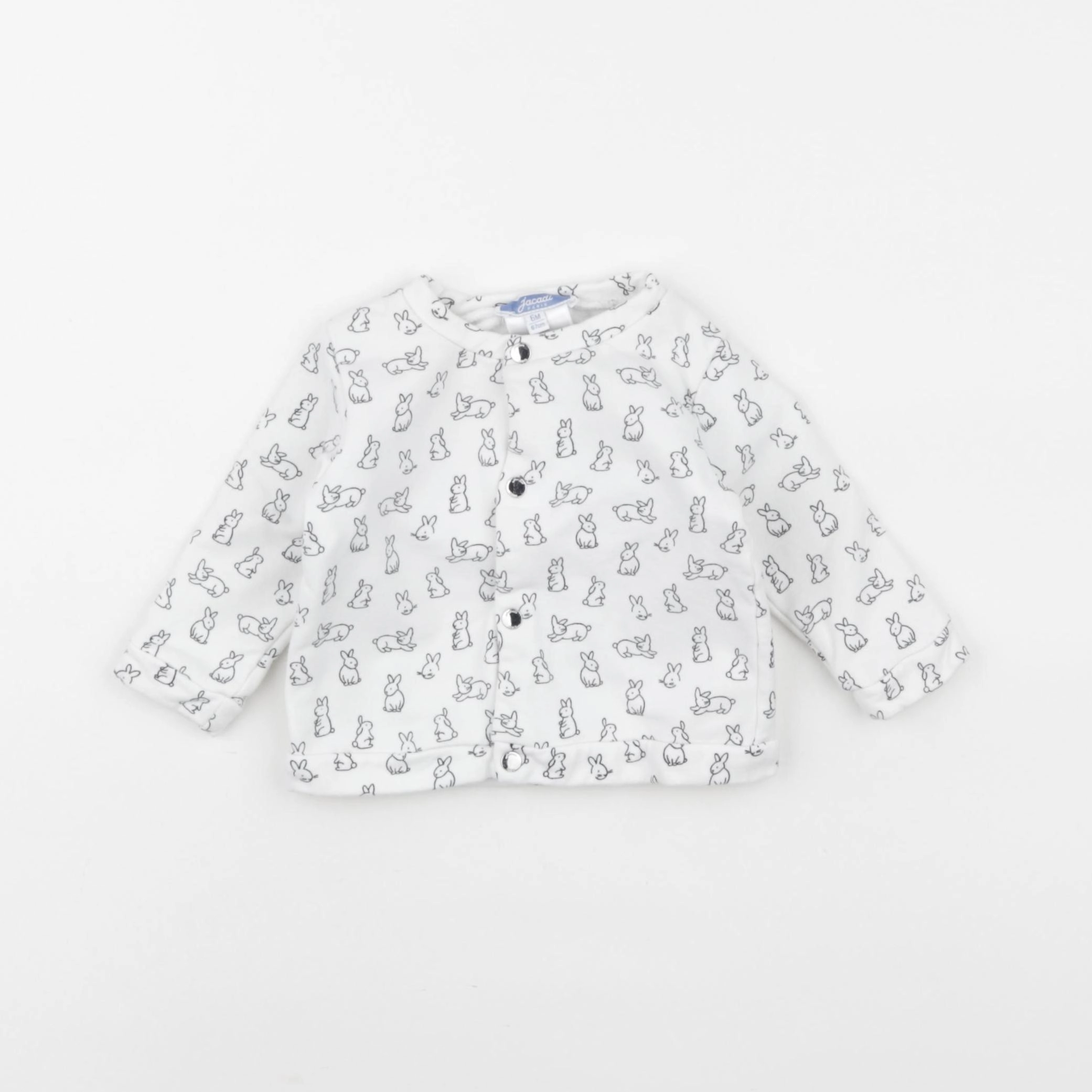 Jacadi - sweat blanc, bleu - 6 mois