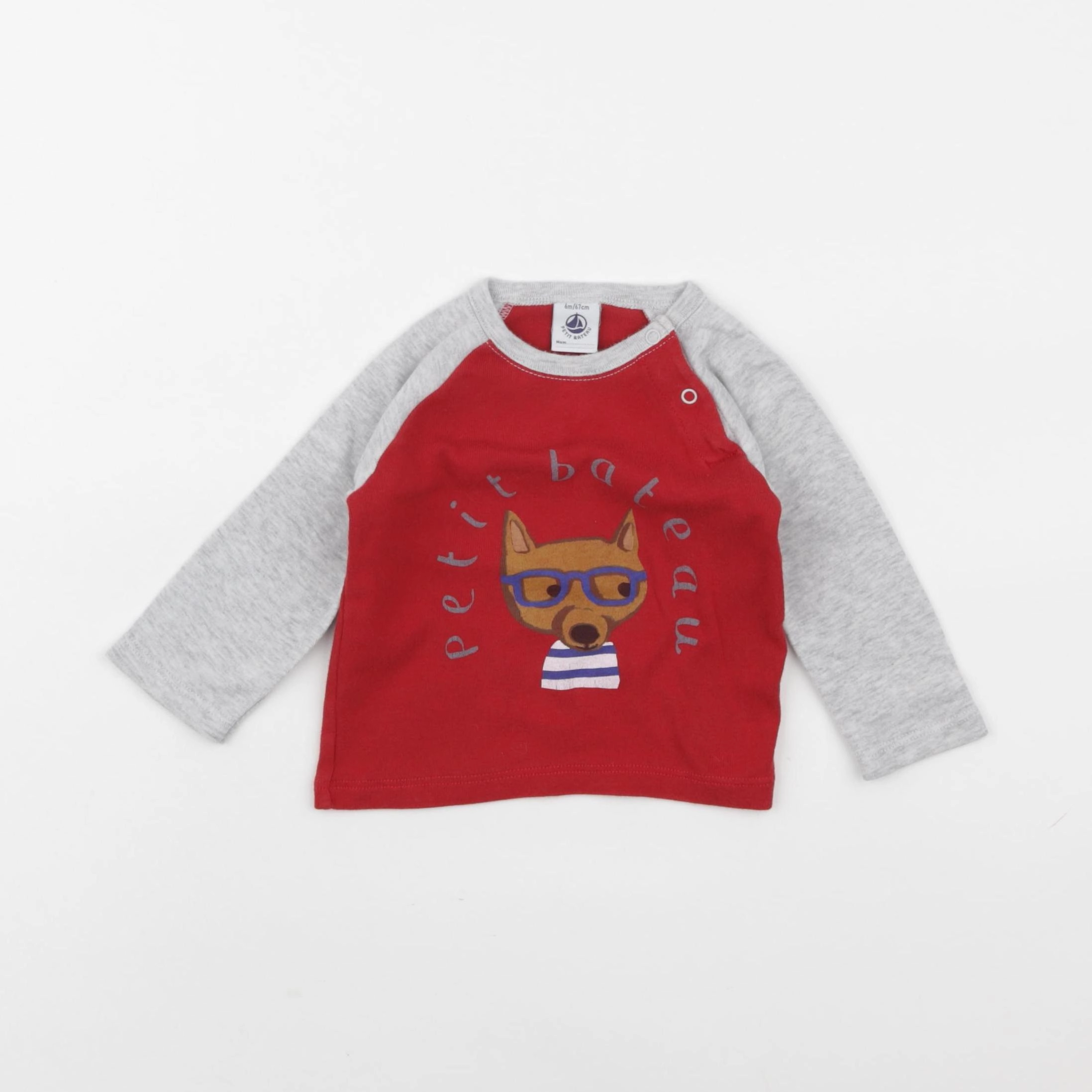 Petit Bateau - tee-shirt rouge - 6 mois
