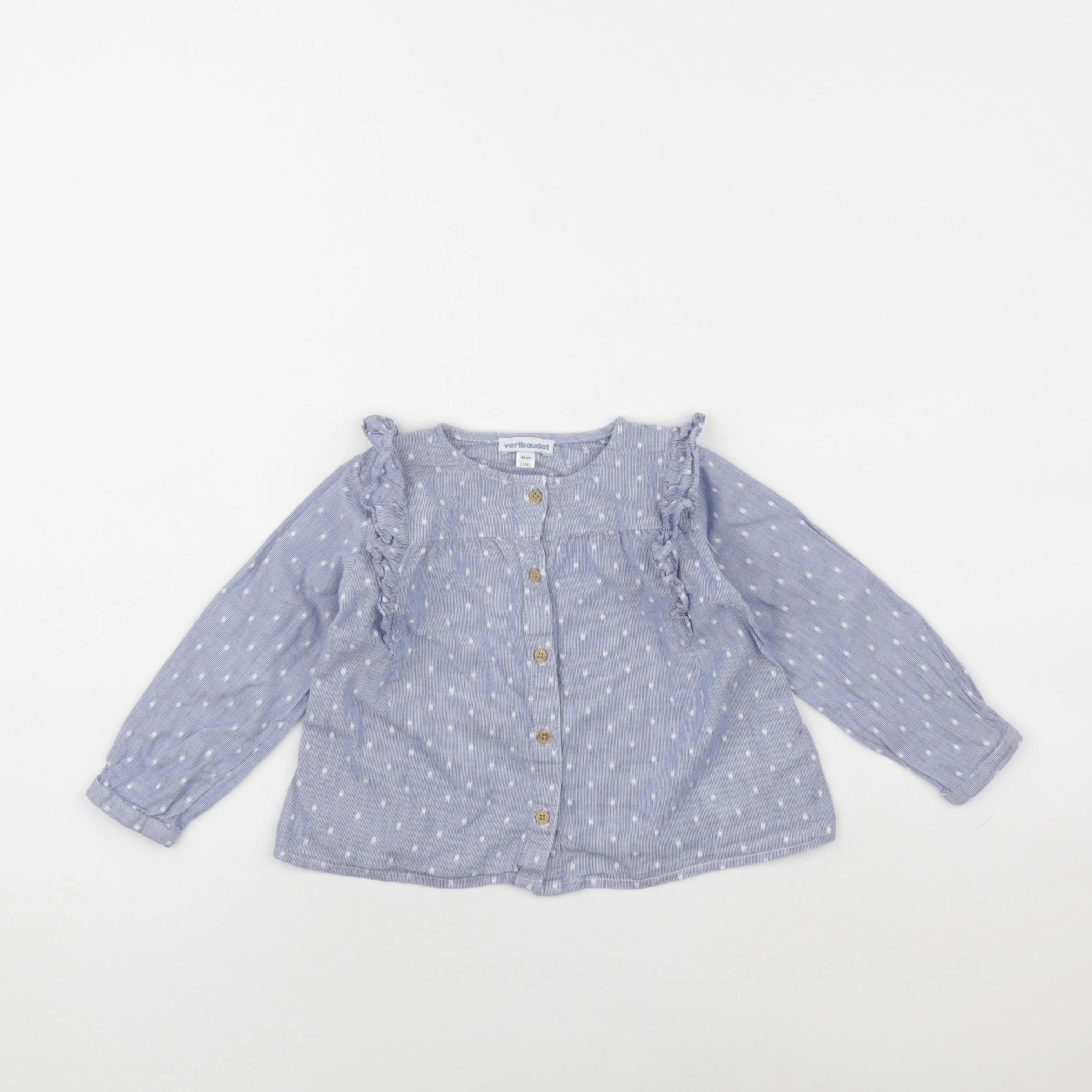Vertbaudet - blouse bleu - 2 ans