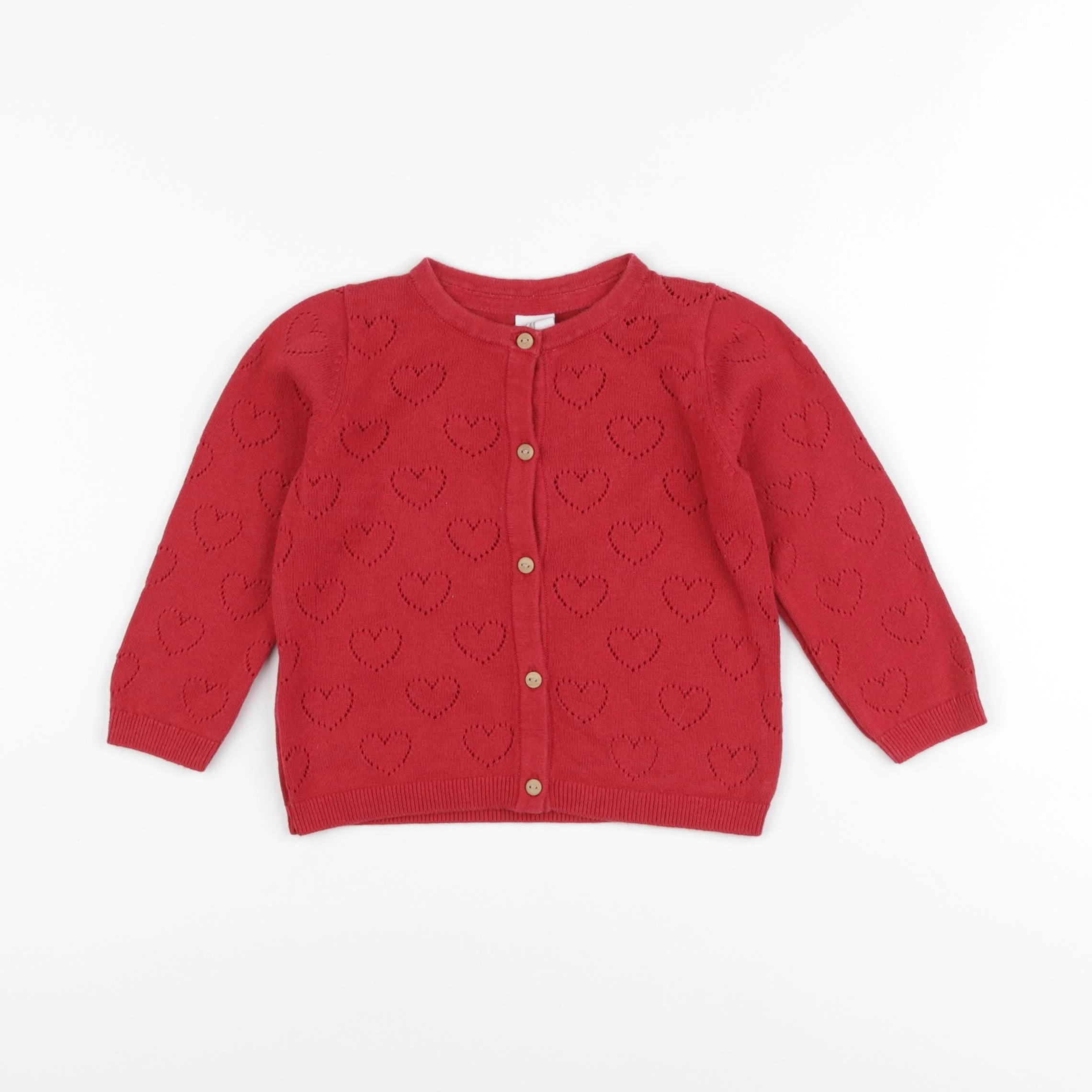 H&M - gilet rouge - 9/12 mois