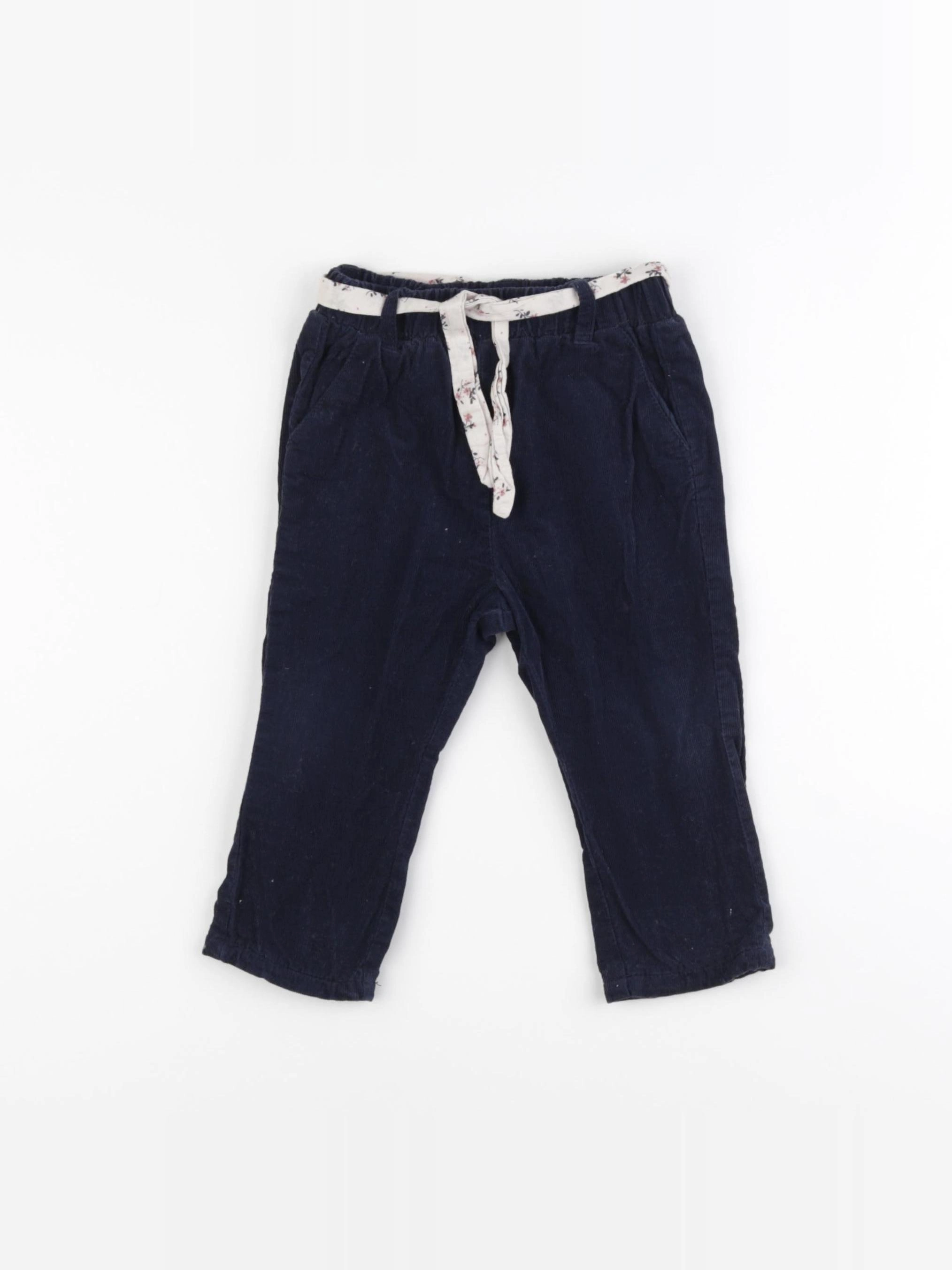 Vertbaudet - pantalon bleu - 12 mois