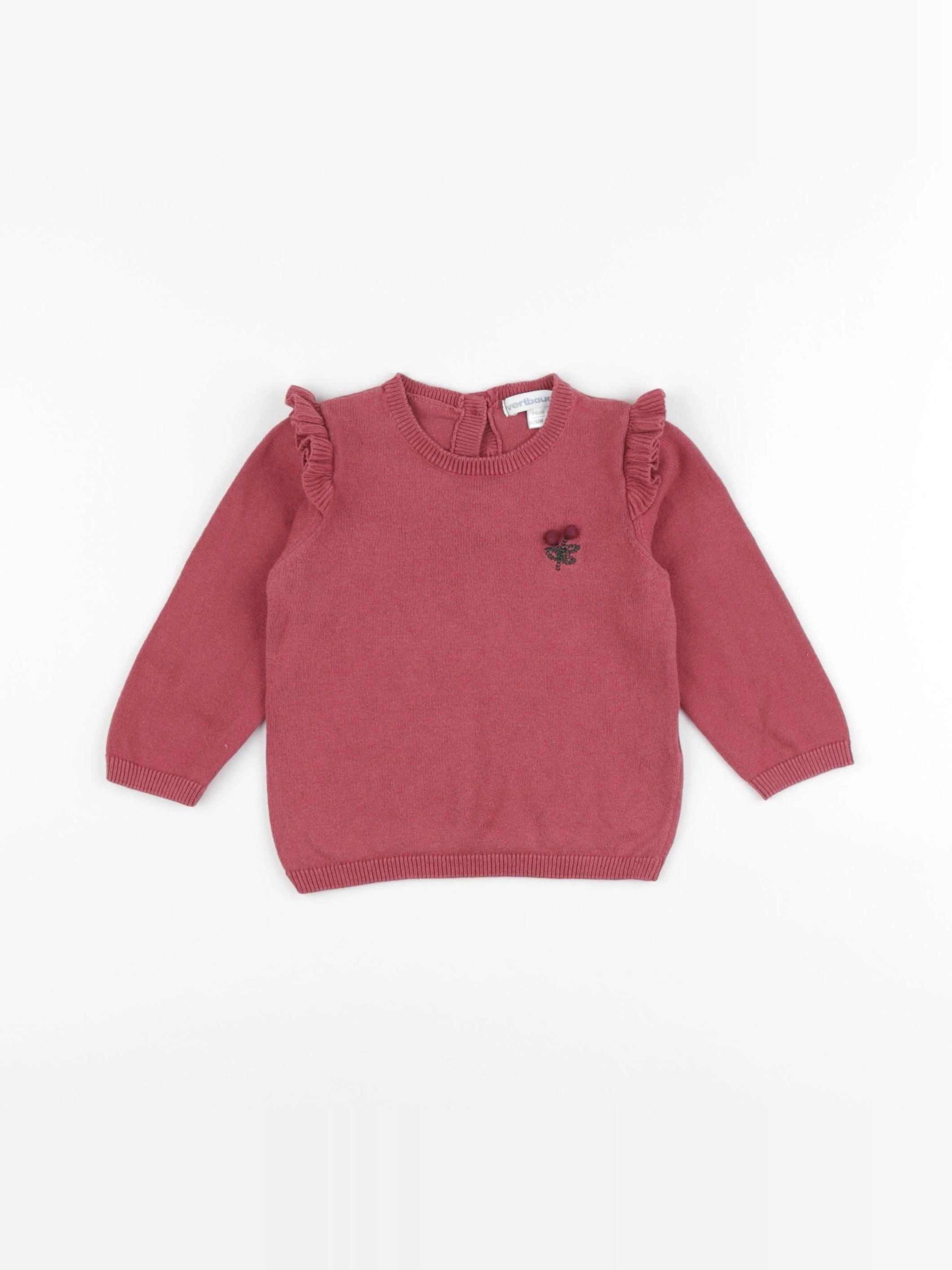 Vertbaudet - pull rose - 12 mois