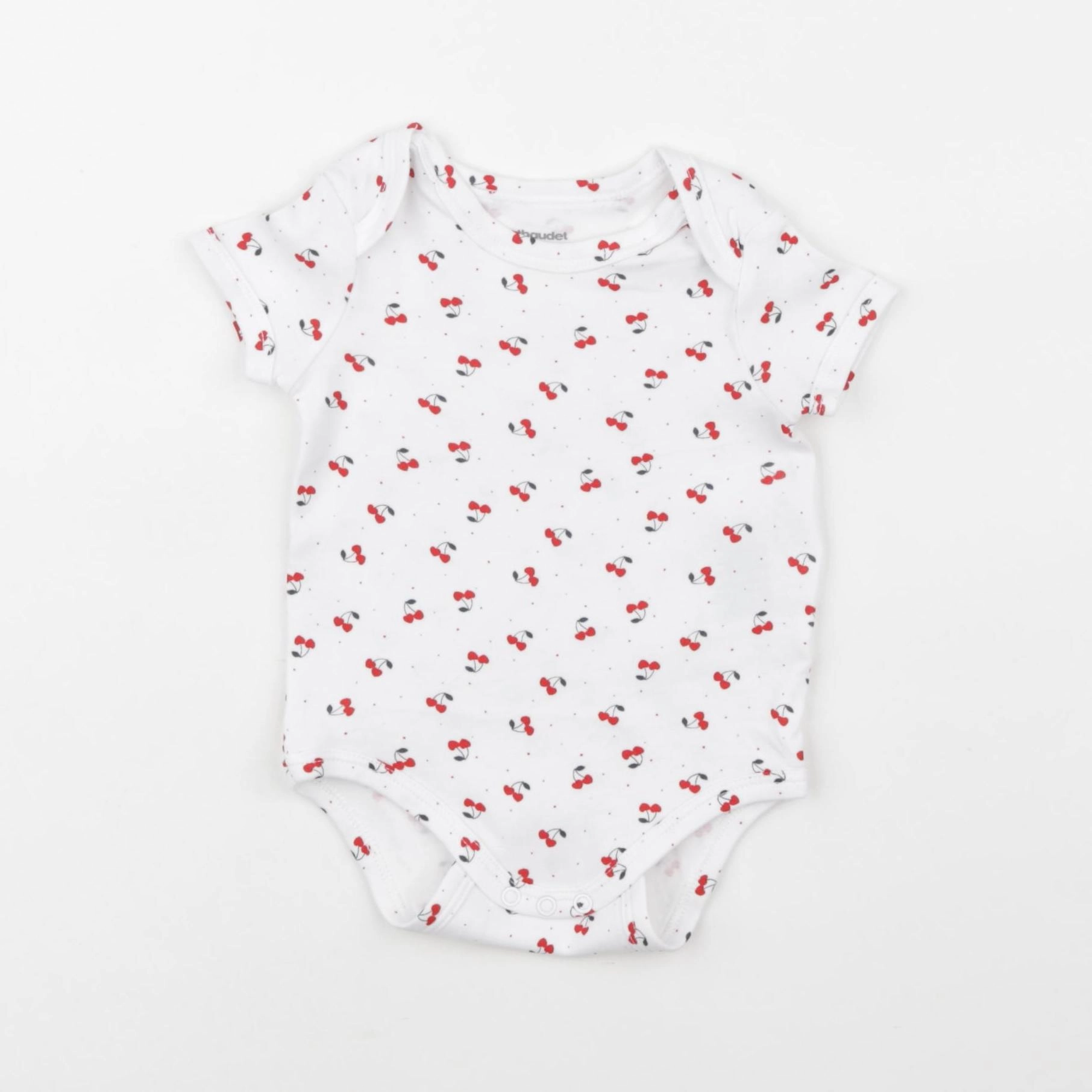 Vertbaudet - body blanc, rouge - 6 mois