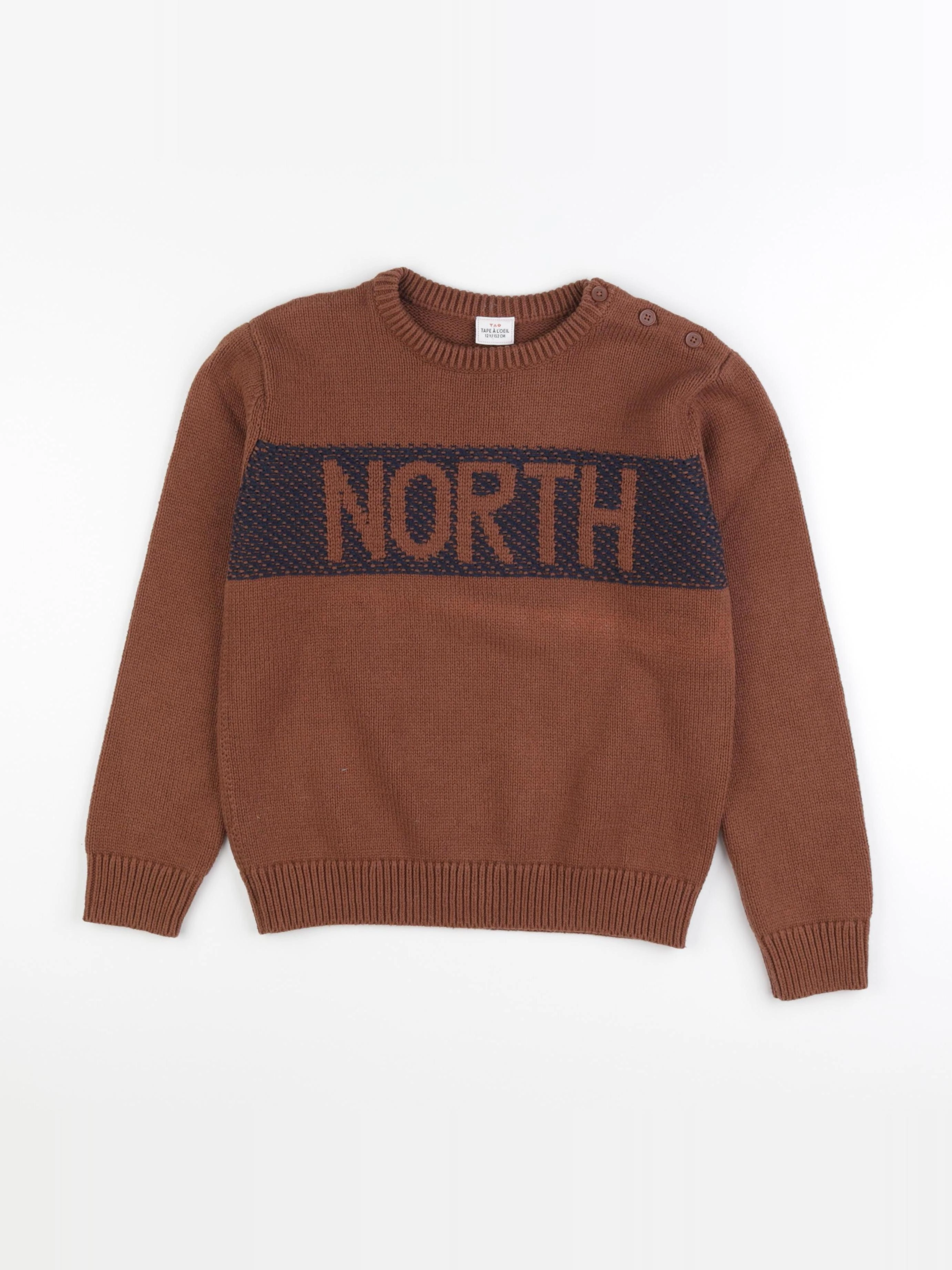 Tape à l'oeil - pull marron - 12 ans