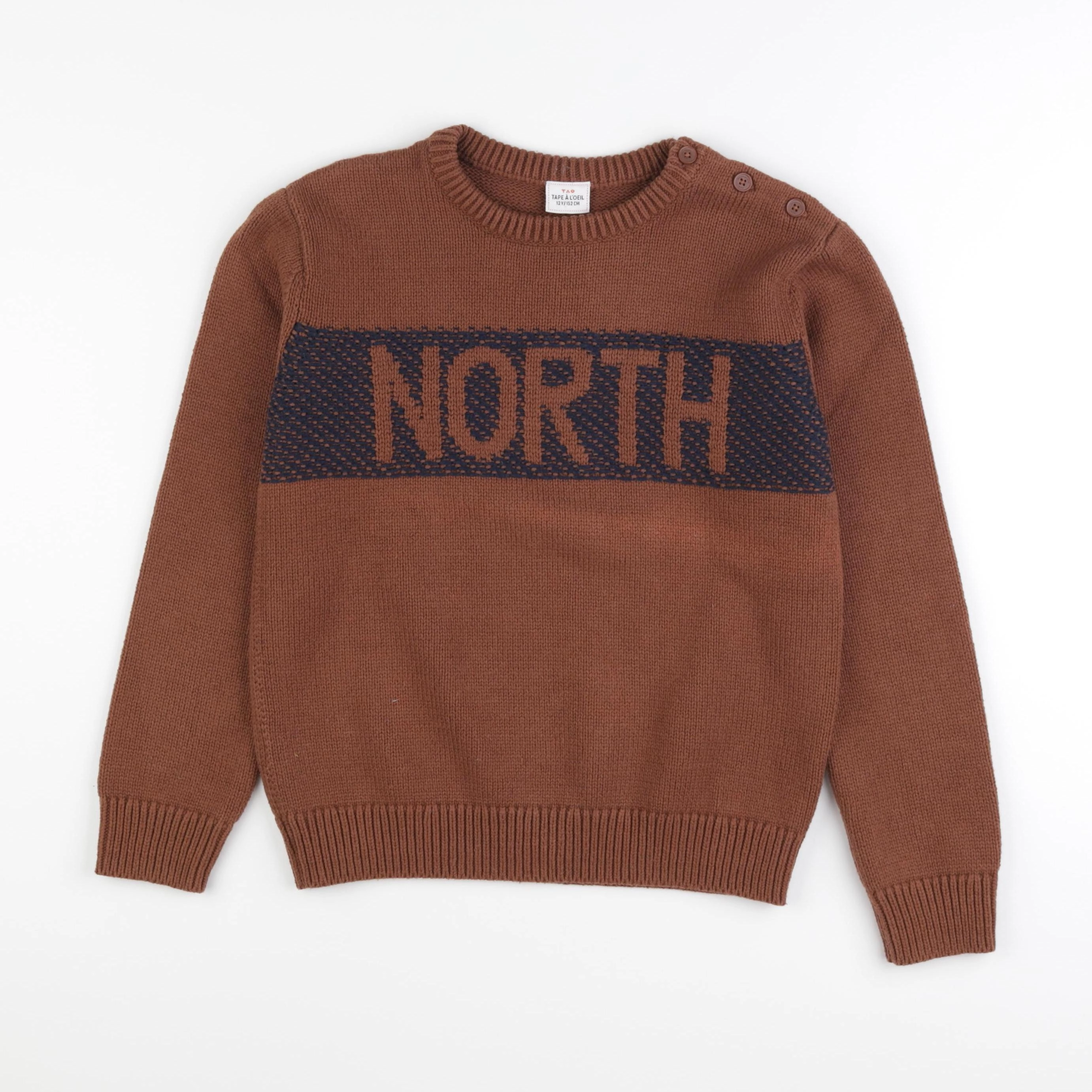 Tape à l'oeil - pull marron - 12 ans
