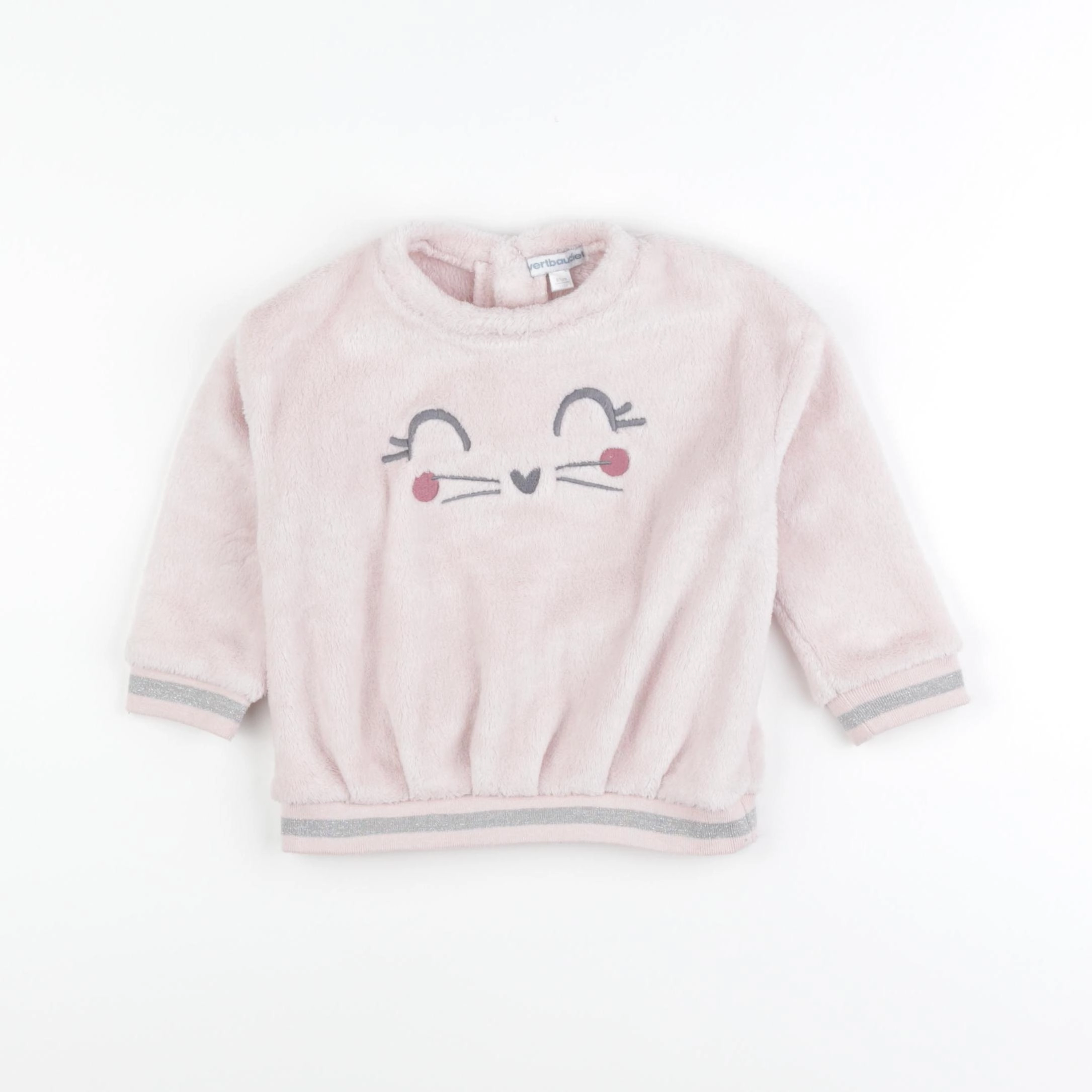 Vertbaudet - sweat rose - 18 mois