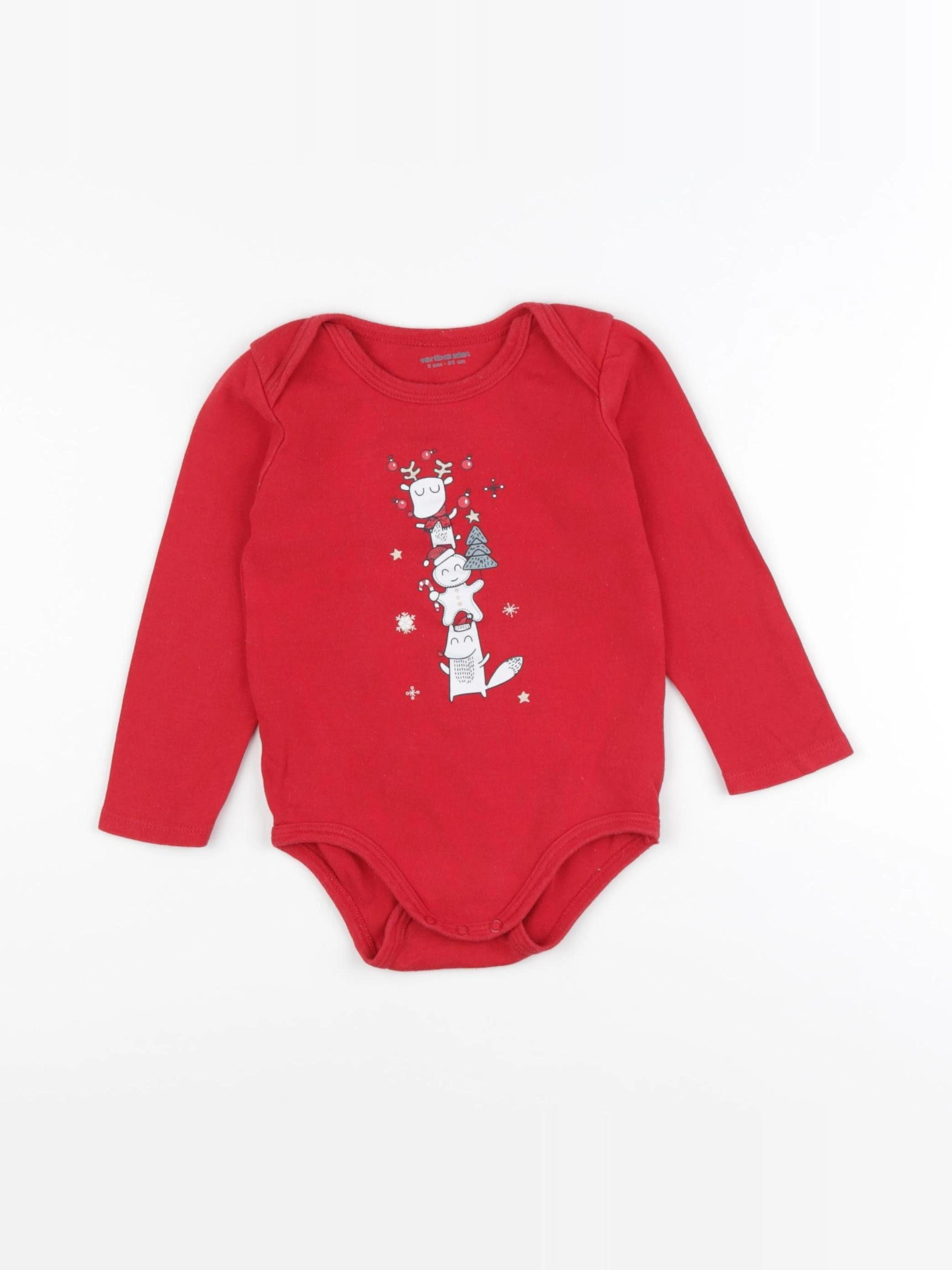 Vertbaudet - body rouge - 3 ans