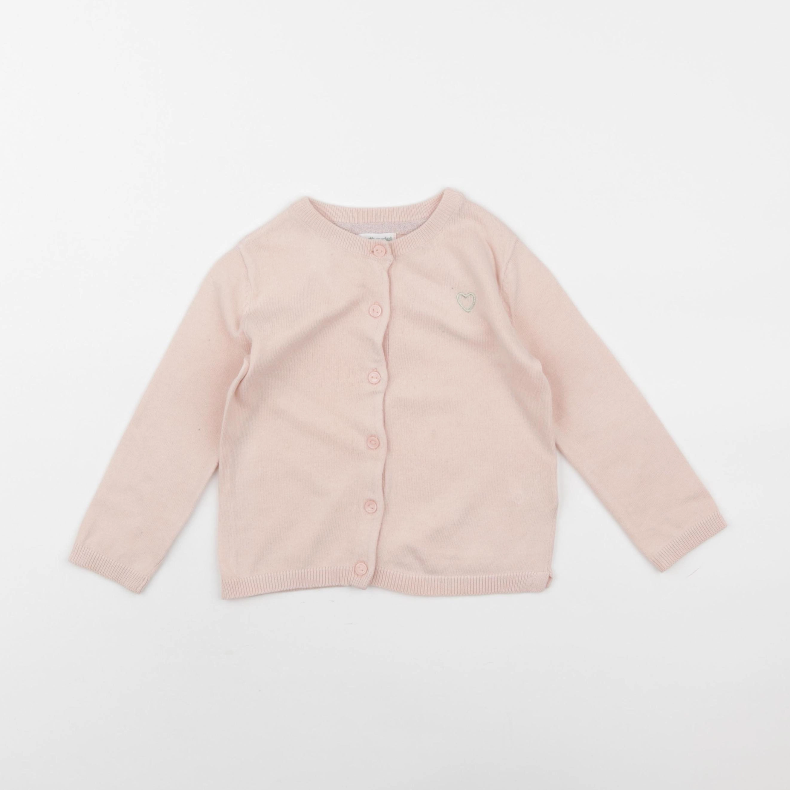 Vertbaudet - gilet rose - 2 ans
