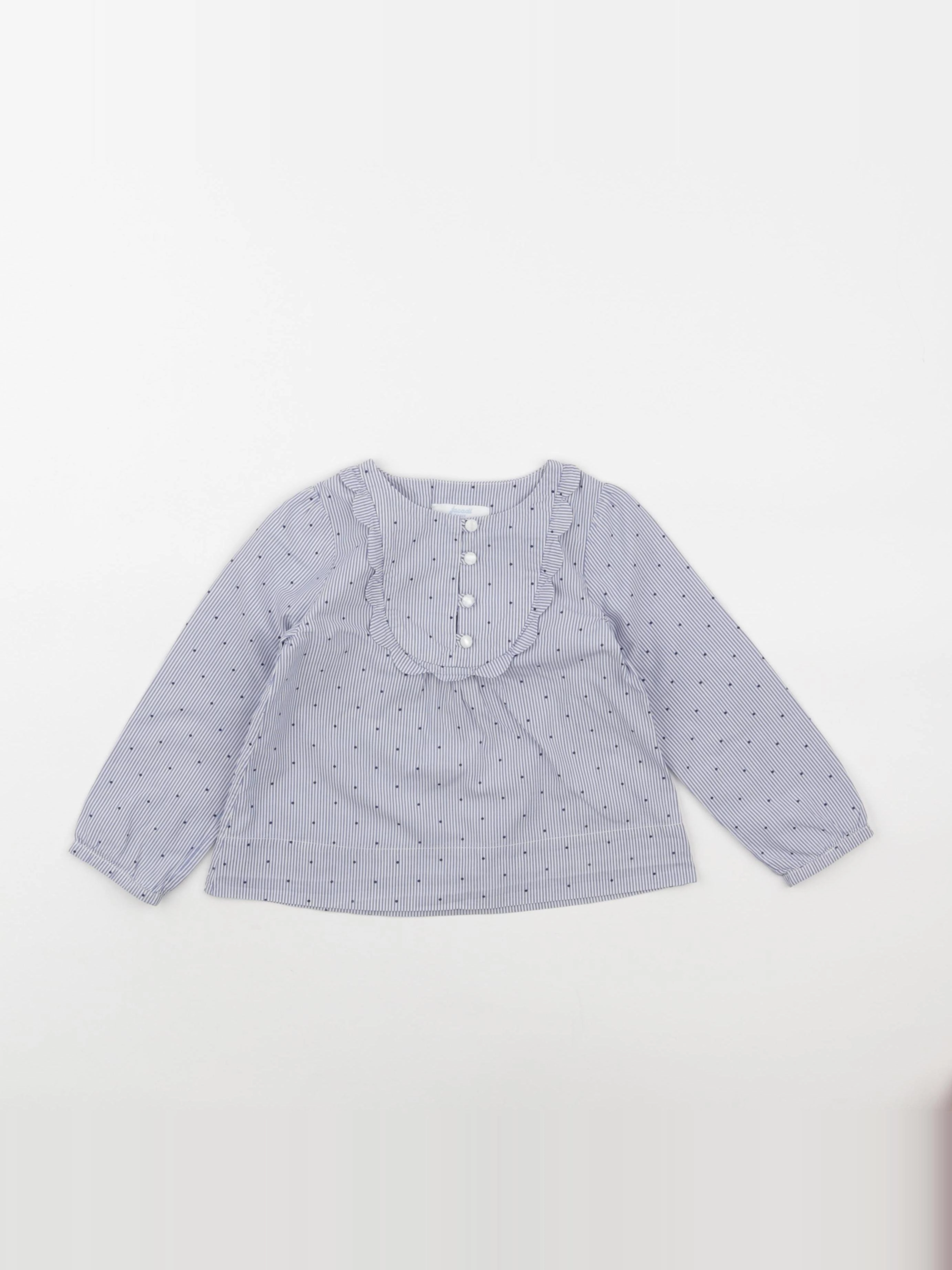 Jacadi - blouse blanc, bleu - 2 ans
