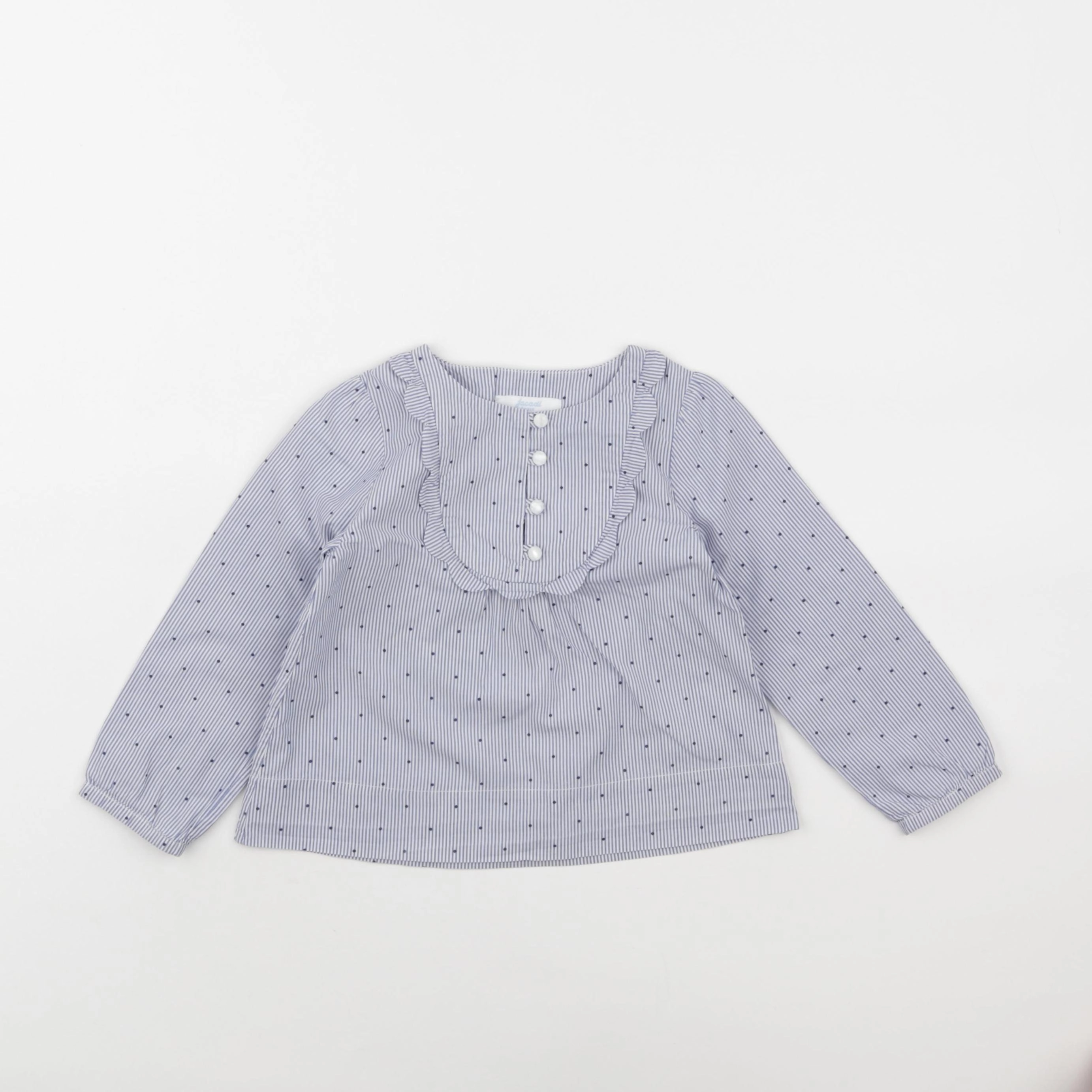Jacadi - blouse blanc, bleu - 2 ans