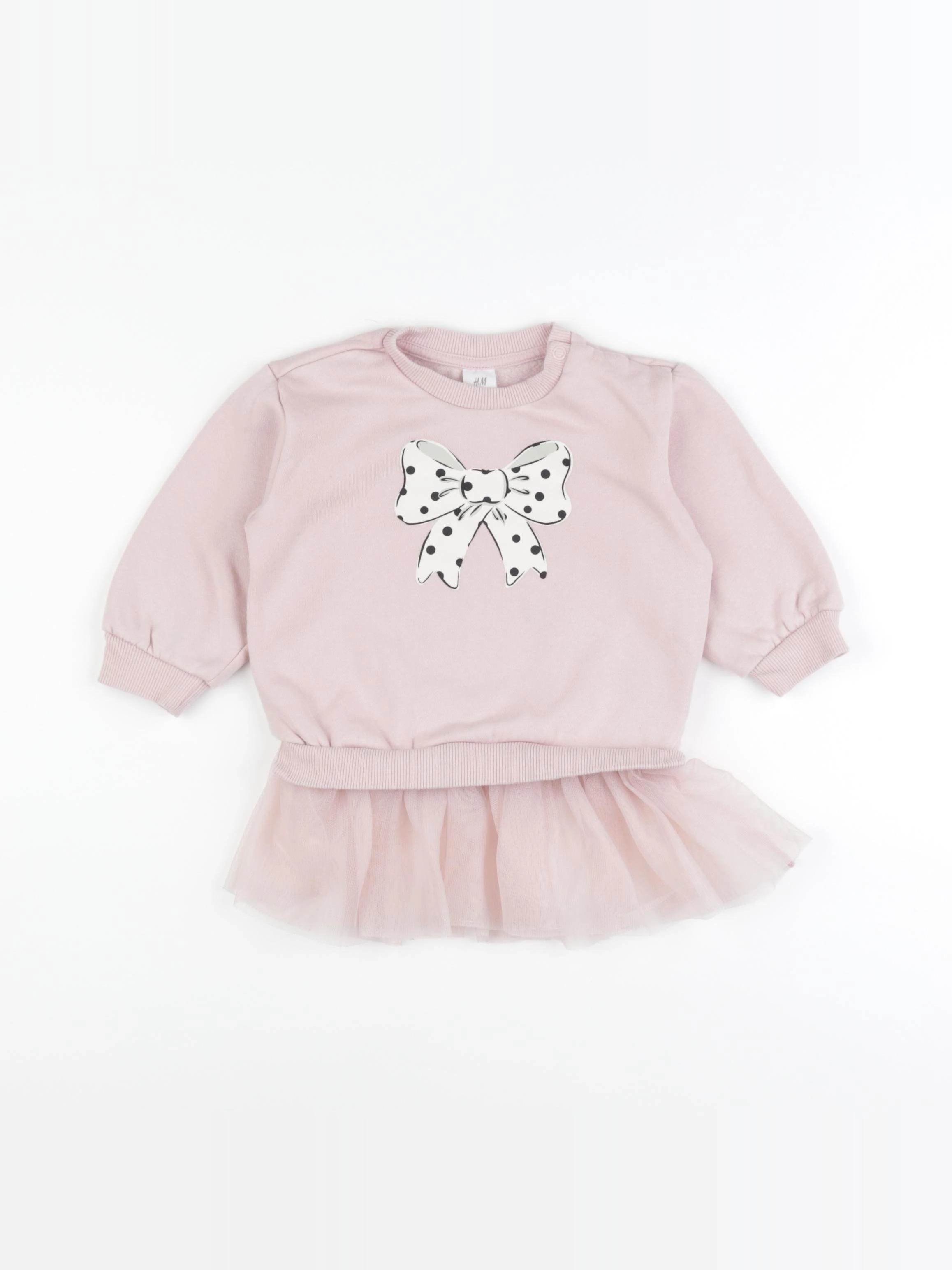 H&M - sweat rose - 9/12 mois