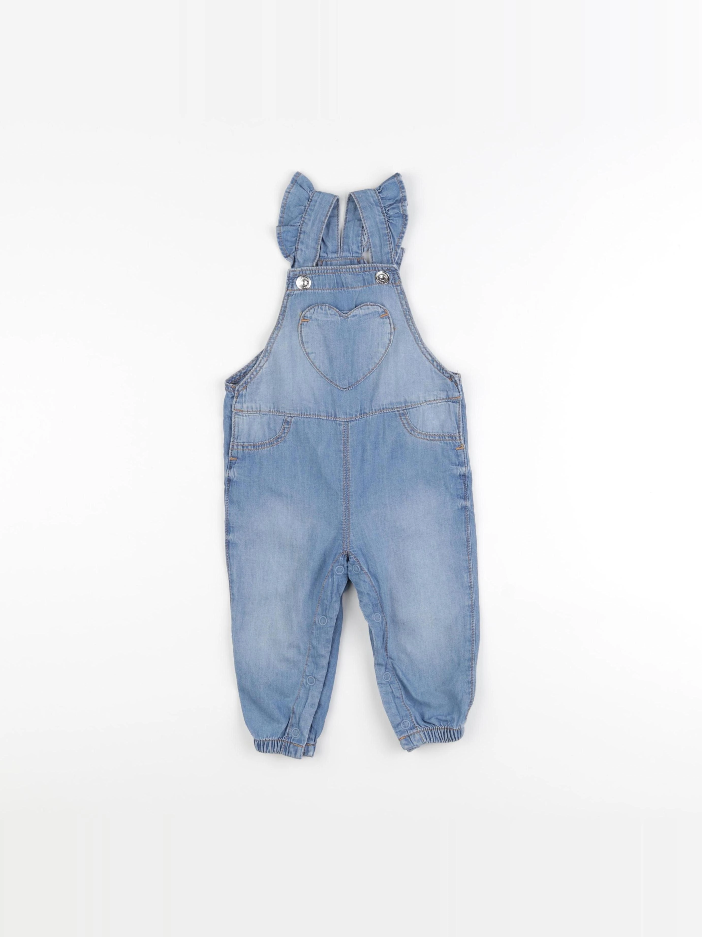 H&M - salopette bleu - 6/9 mois