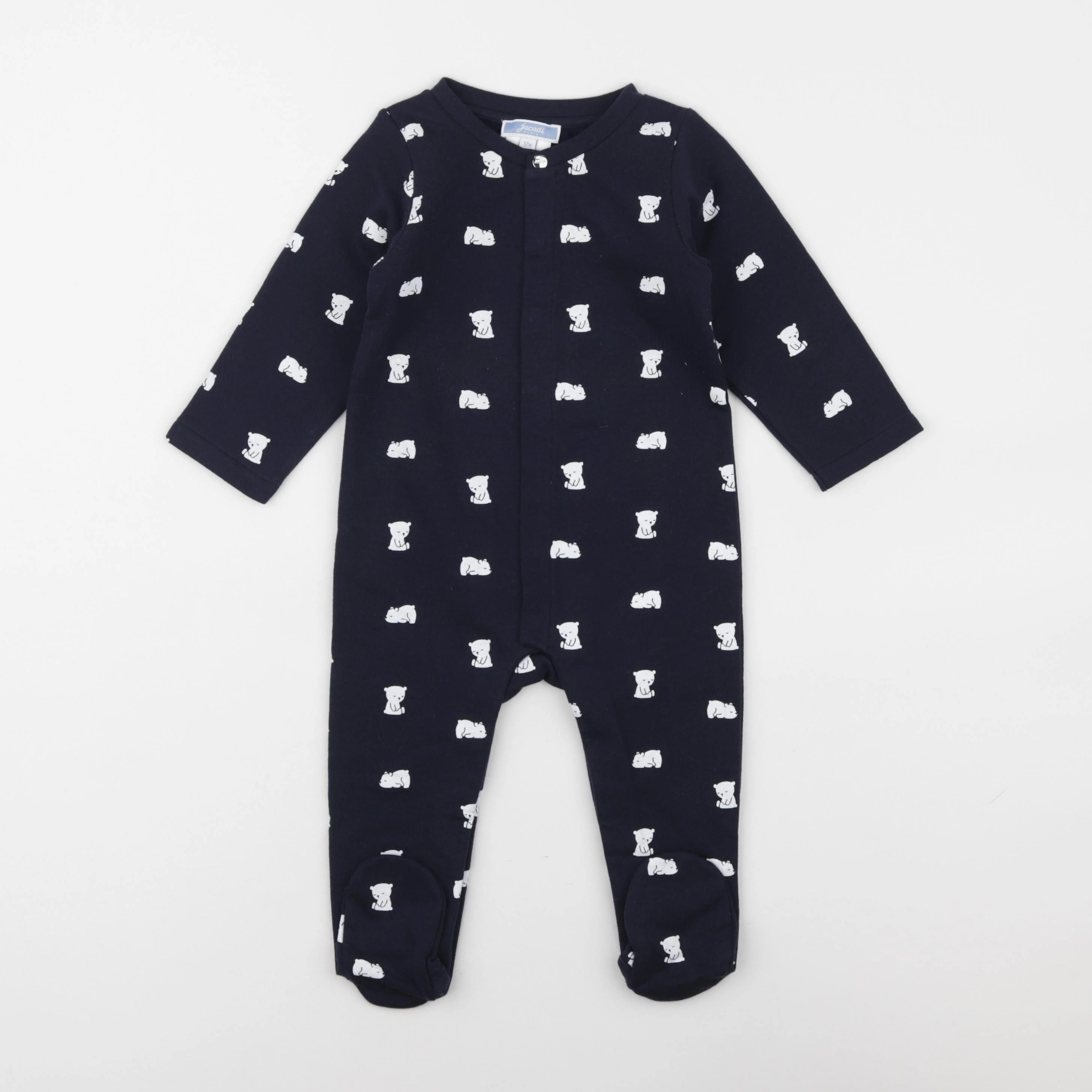 Jacadi - pyjama coton bleu, blanc - 12 mois