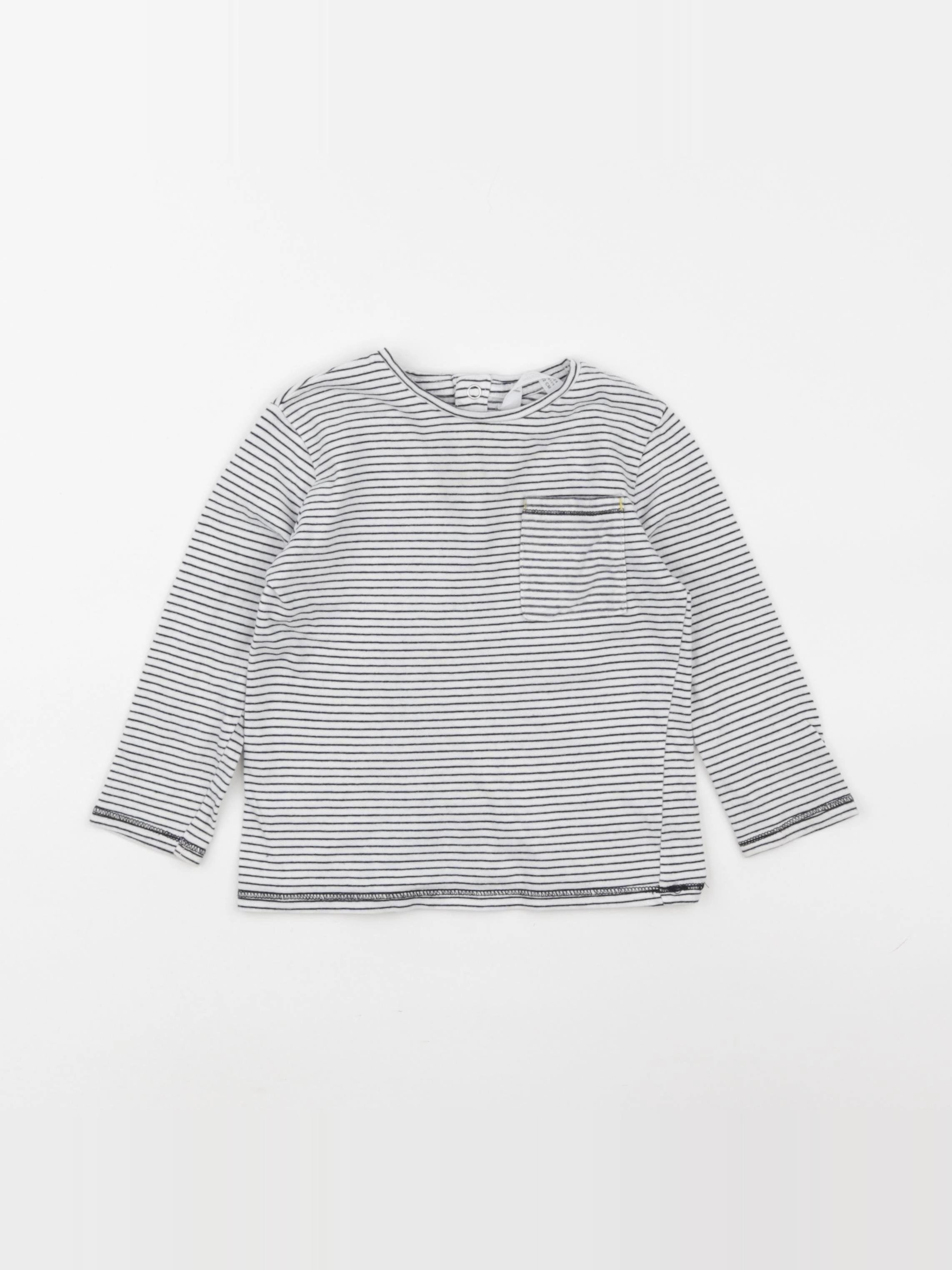 Mango - tee-shirt blanc, bleu - 18/24 mois