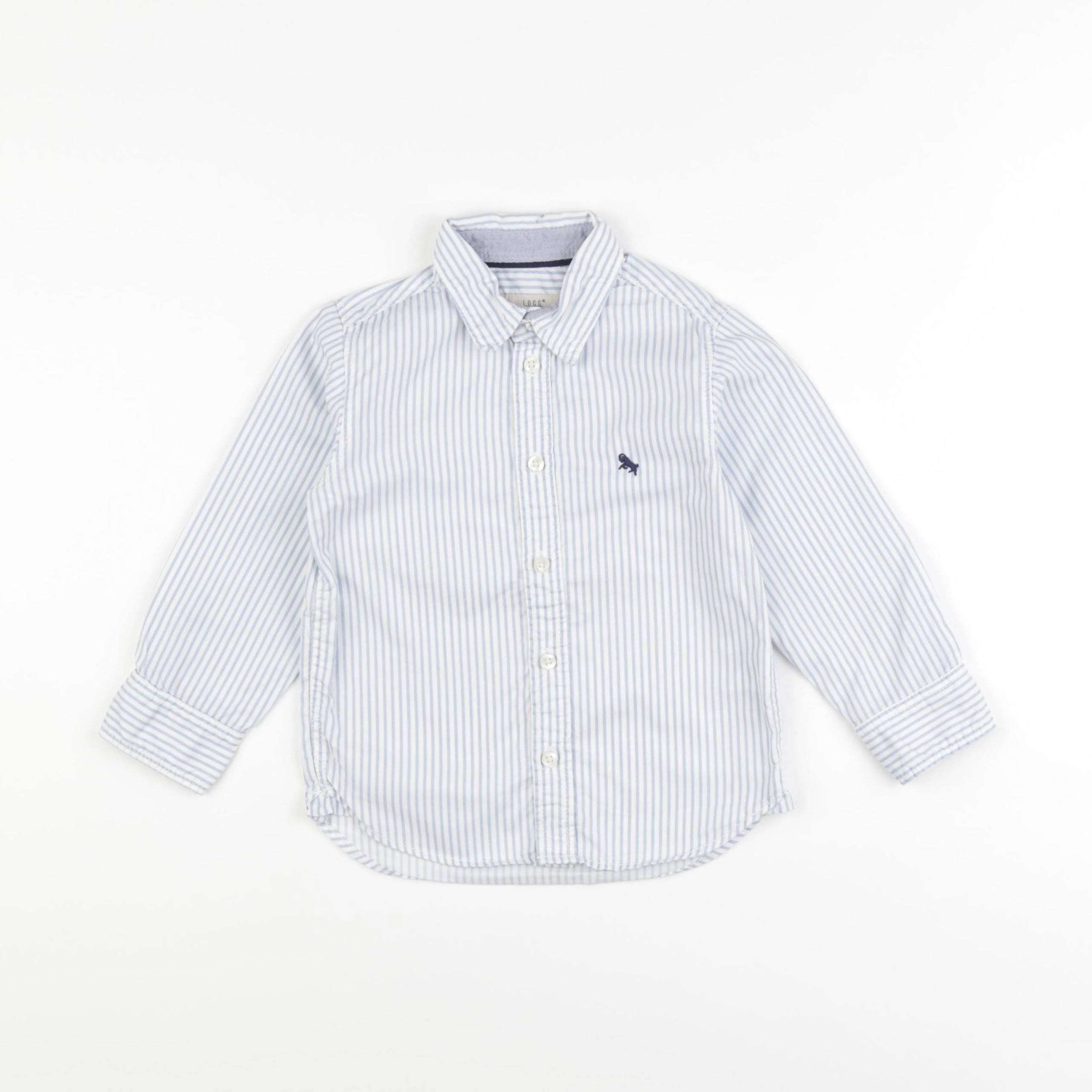 H&M - chemise bleu, blanc - 18/24 mois