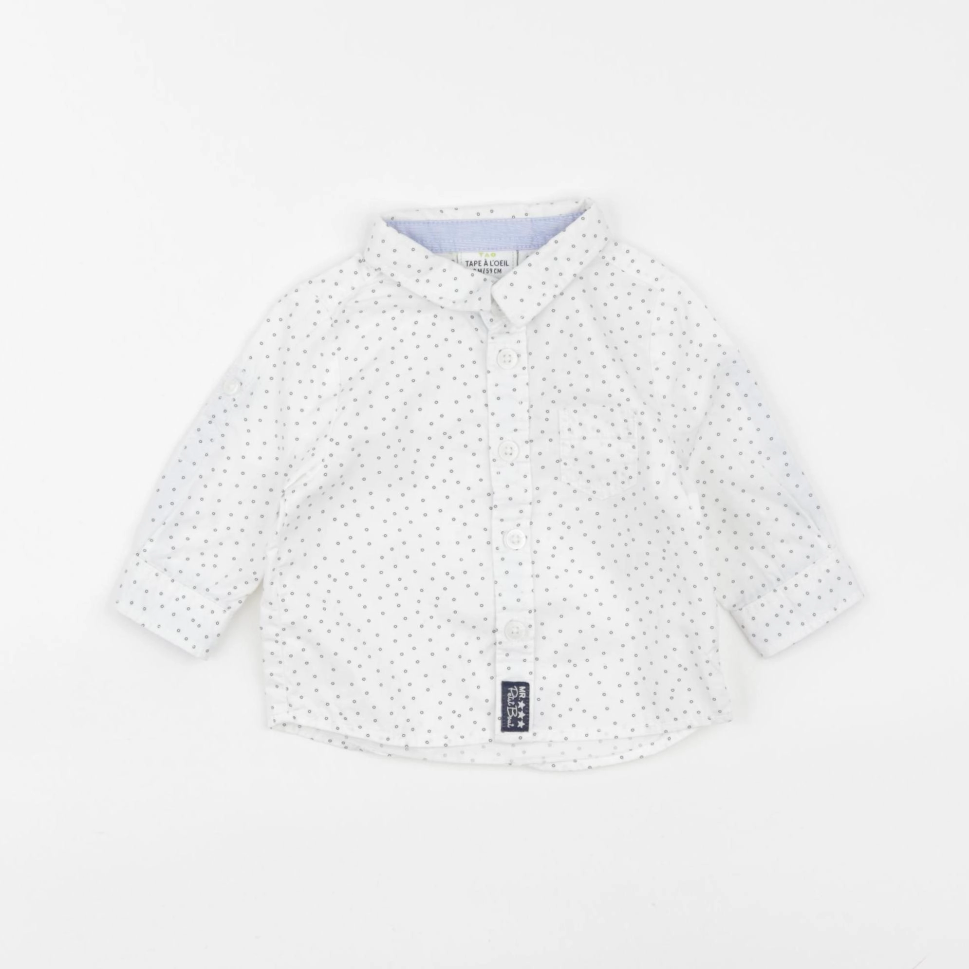 Tape à l'oeil - chemise blanc, bleu - 3 mois