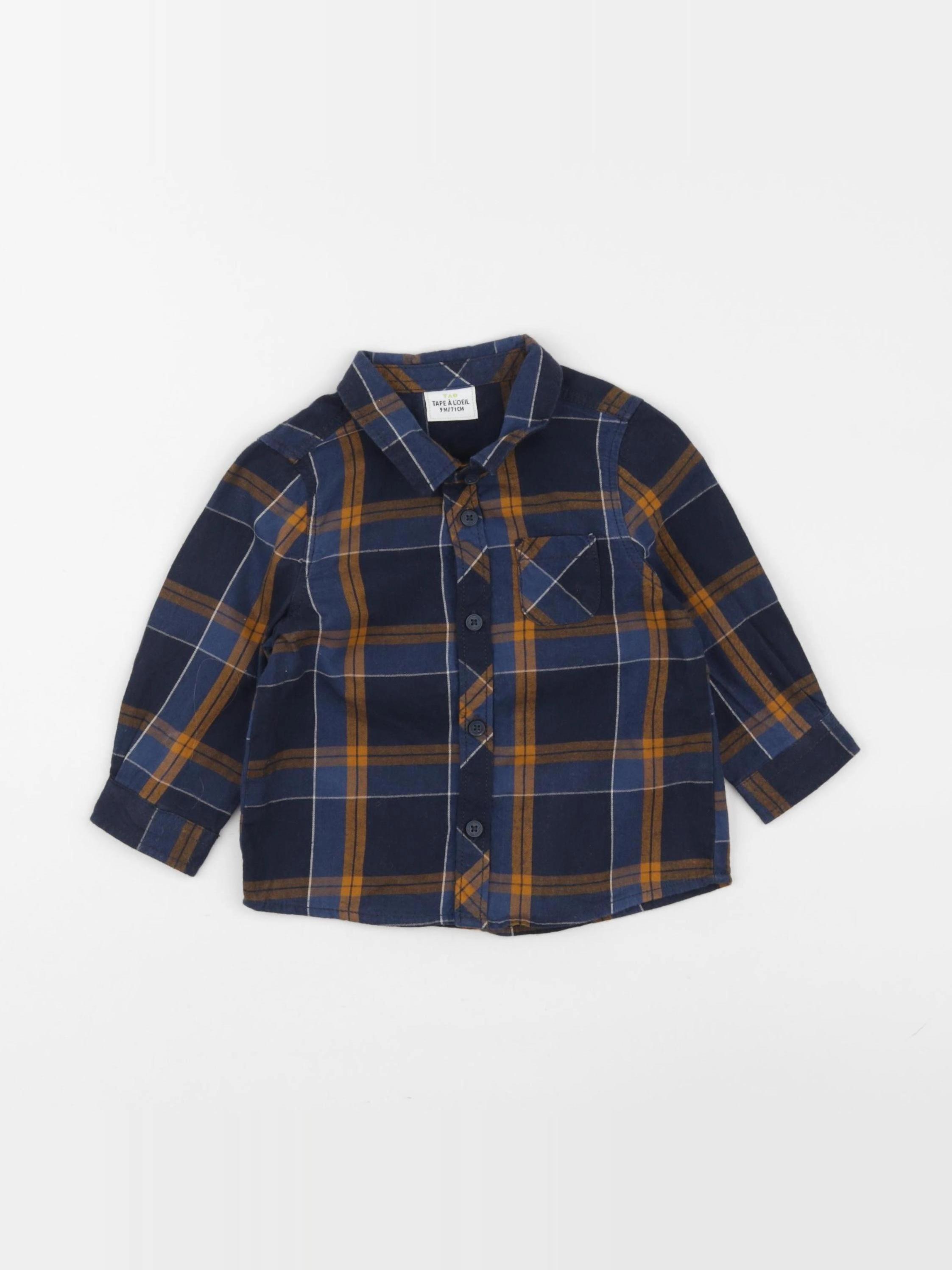 Tape à l'oeil - chemise bleu, marron - 9 mois
