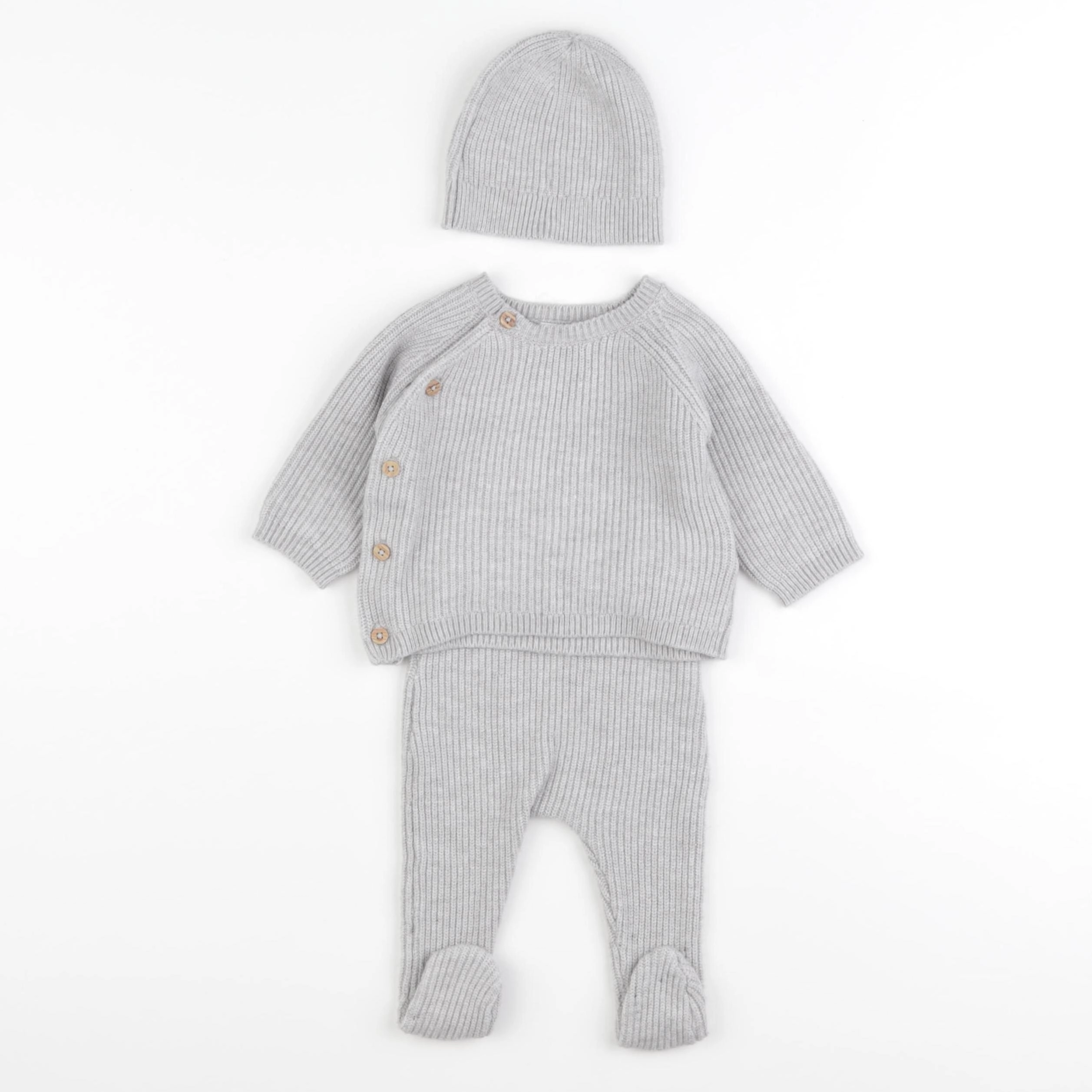 Vertbaudet - ensemble gris - 0/1 mois
