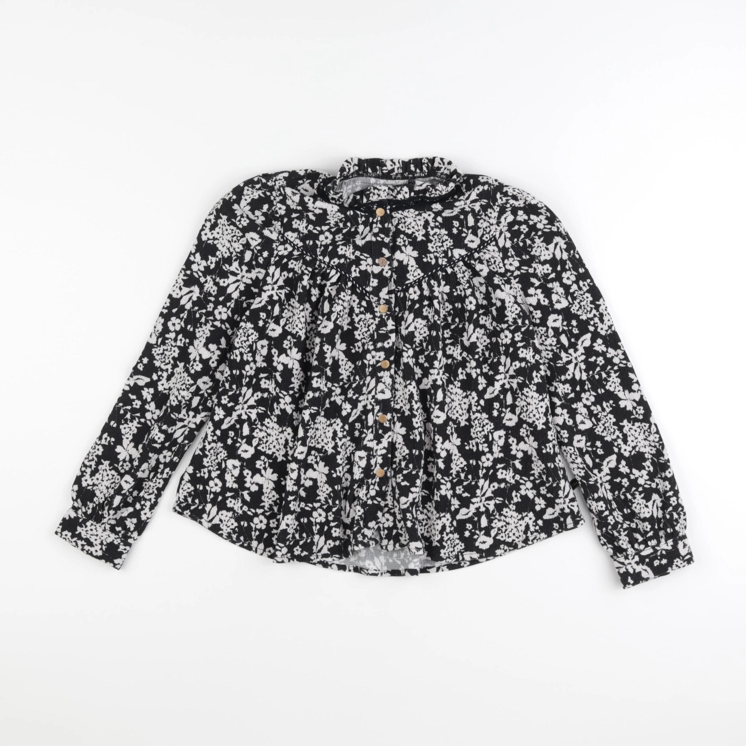 IKKS - blouse noir, beige - 8 ans