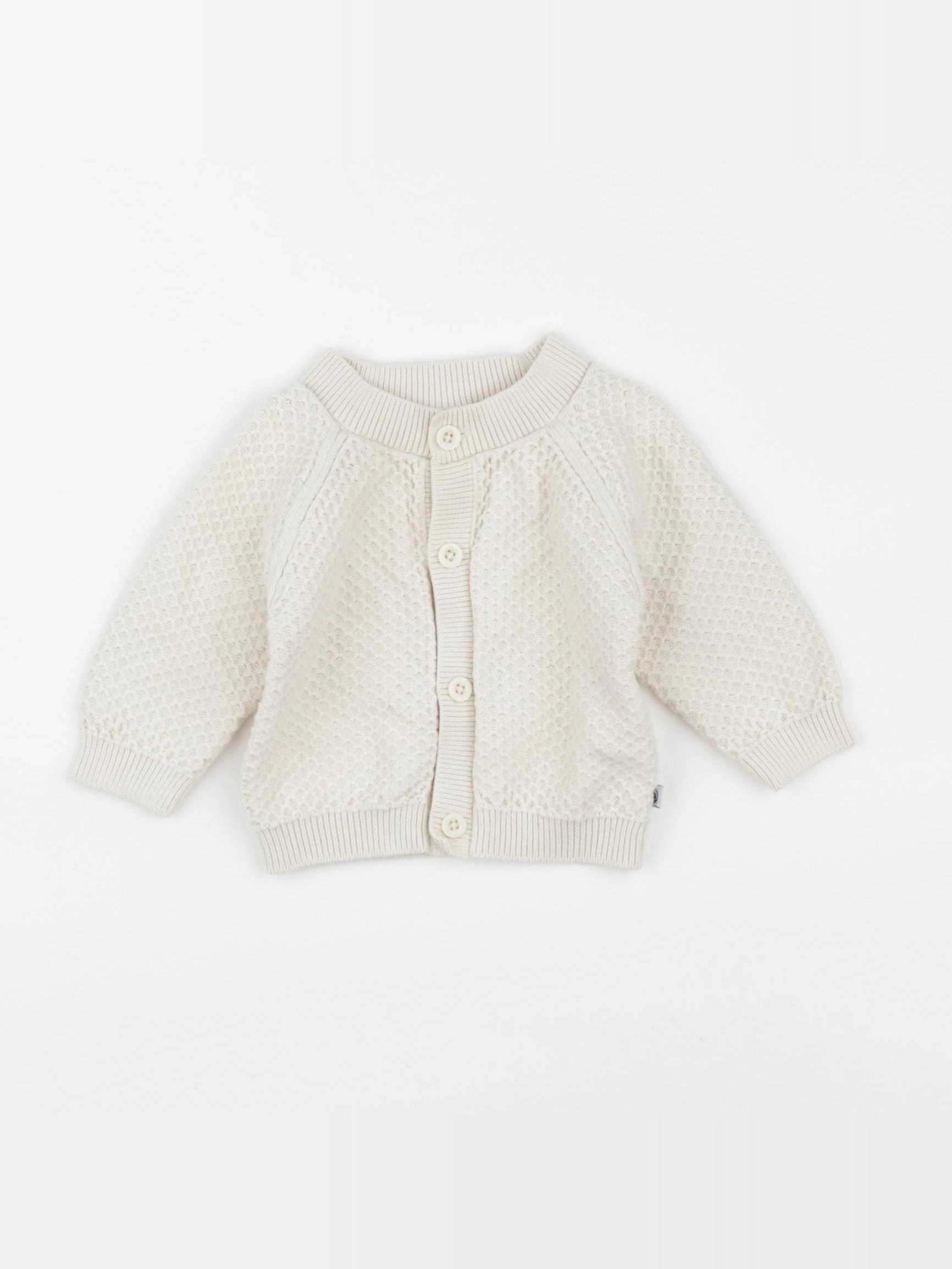Petit Bateau - gilet blanc - 3 mois