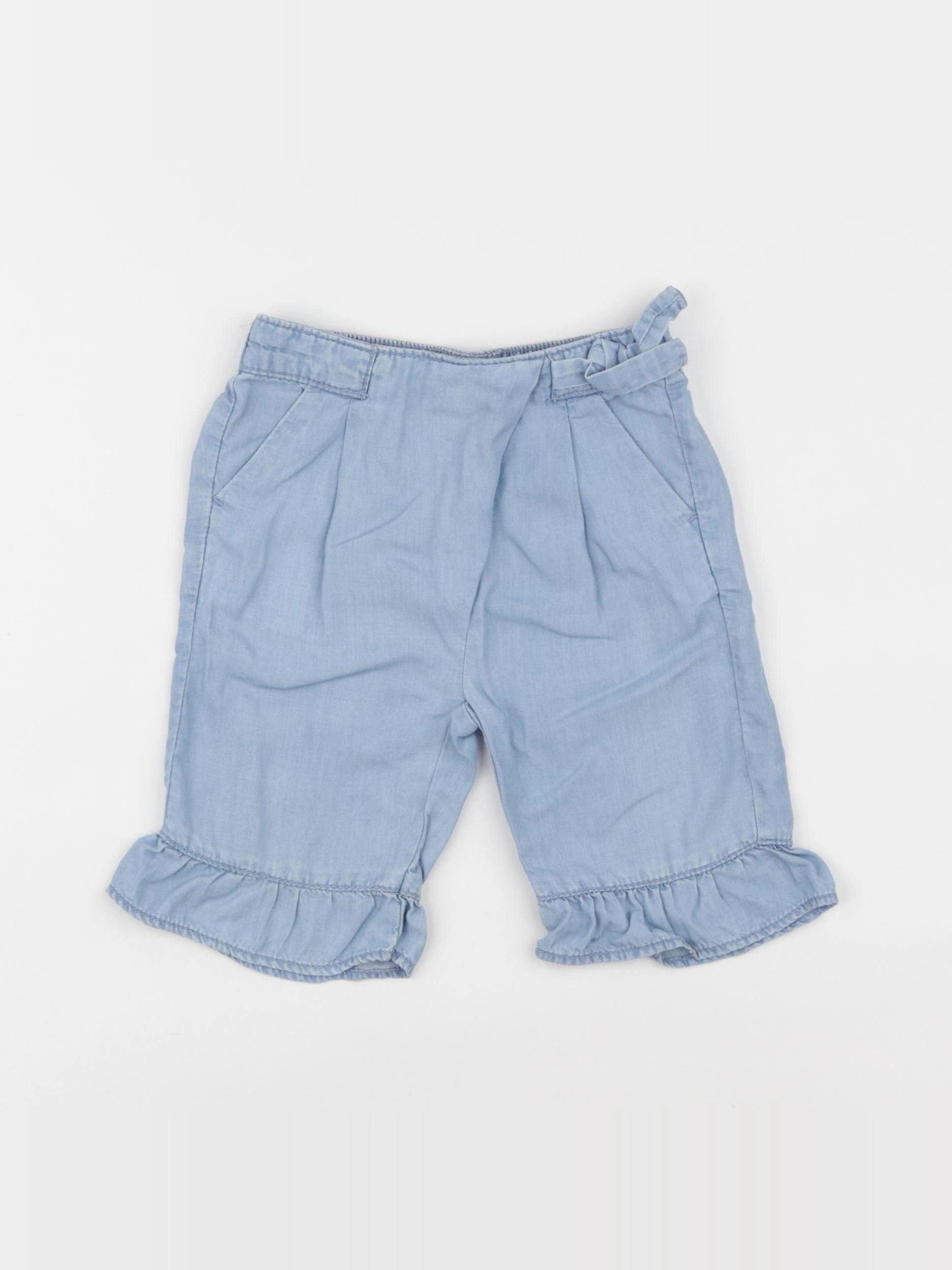 Zara - short bleu - 6/9 mois