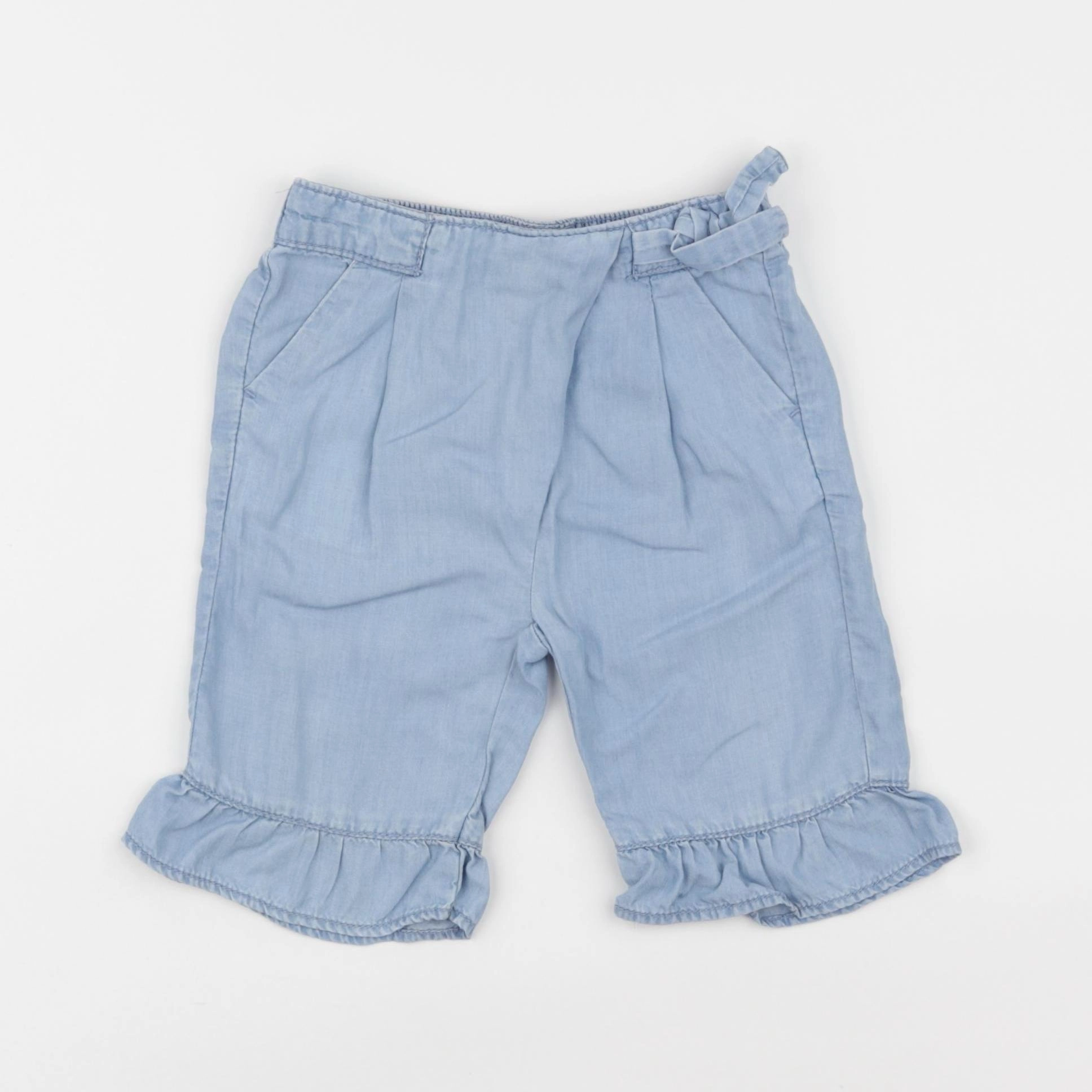 Zara - short bleu - 6/9 mois