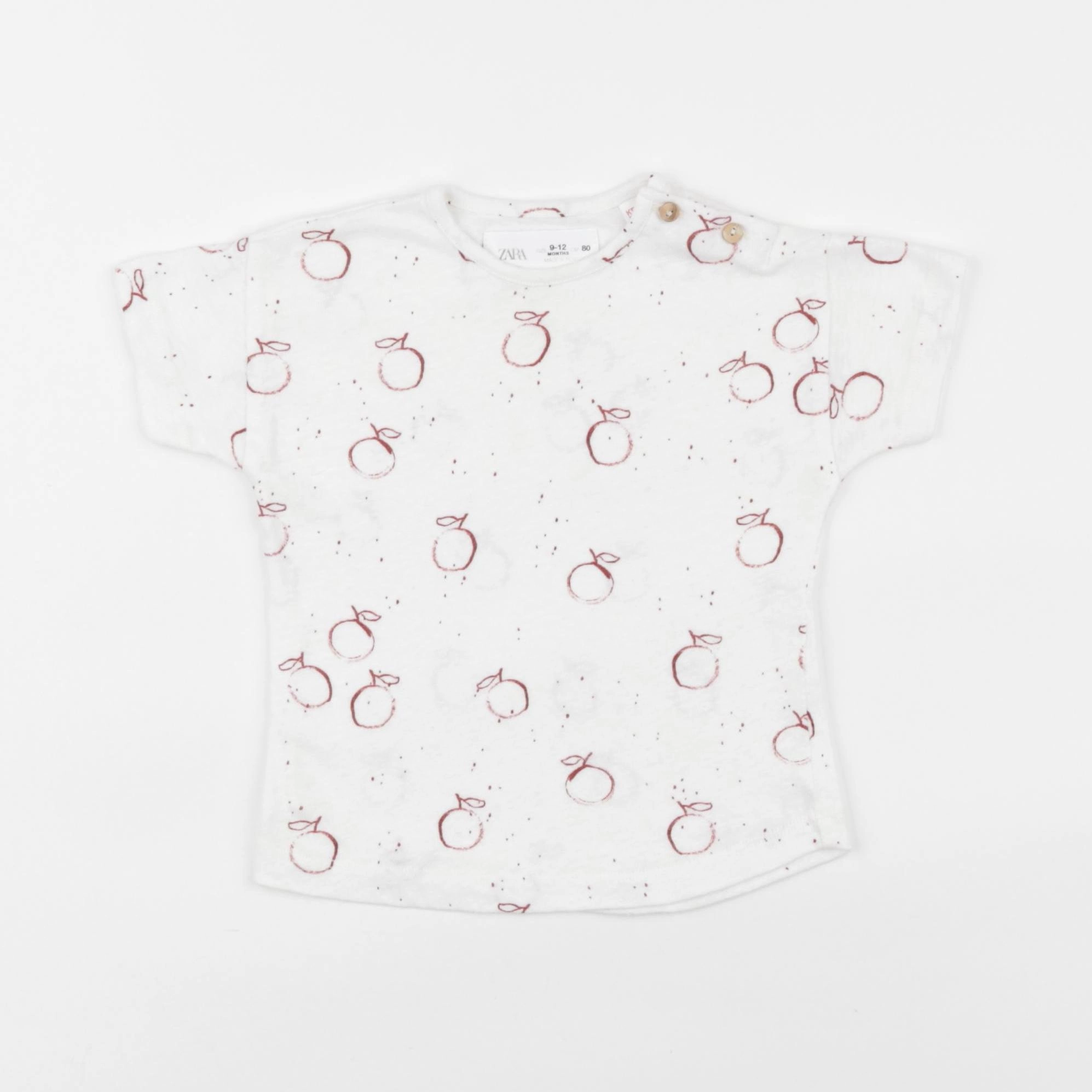 Zara - tee-shirt rouge - 9/12 mois