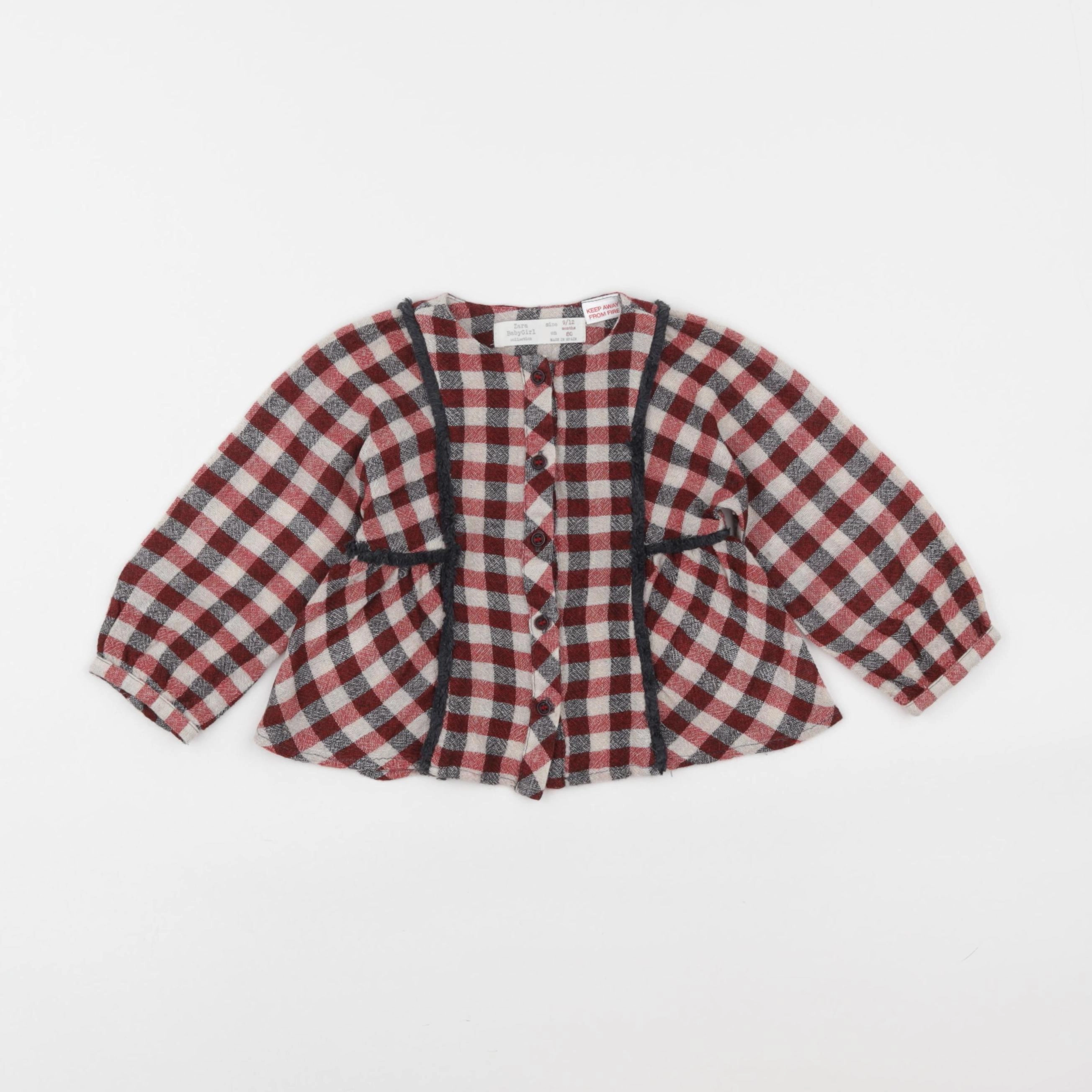 Zara - blouse rouge - 9/12 mois