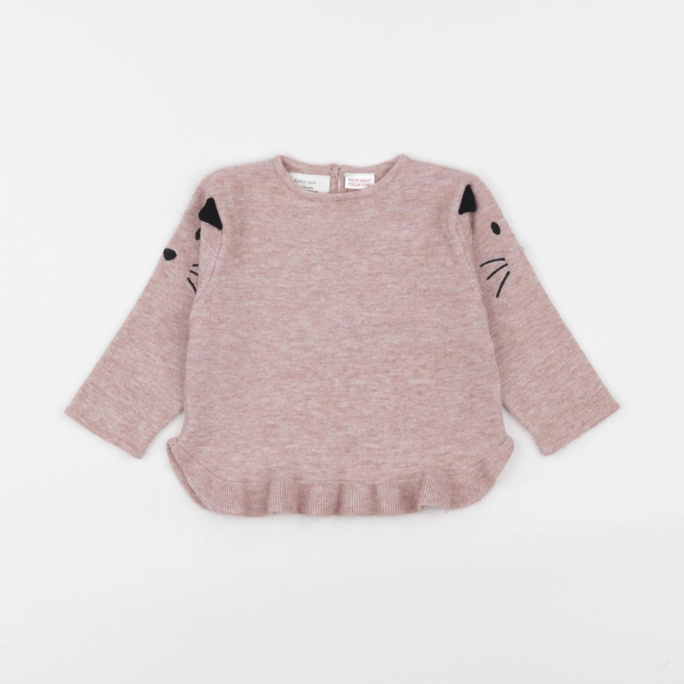 Zara - pull rose - 9/12 mois