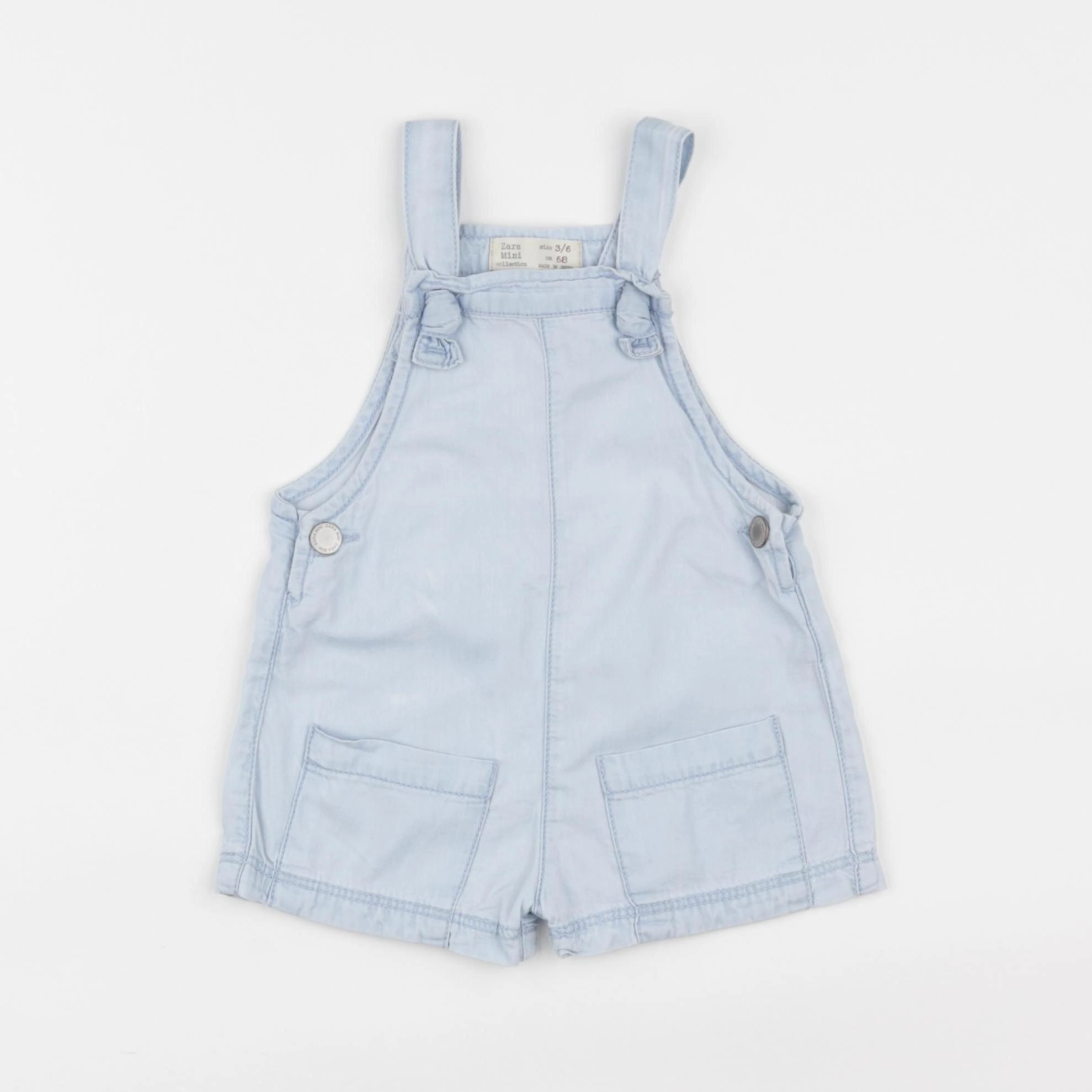 Zara - salopette bleu - 6/9 mois